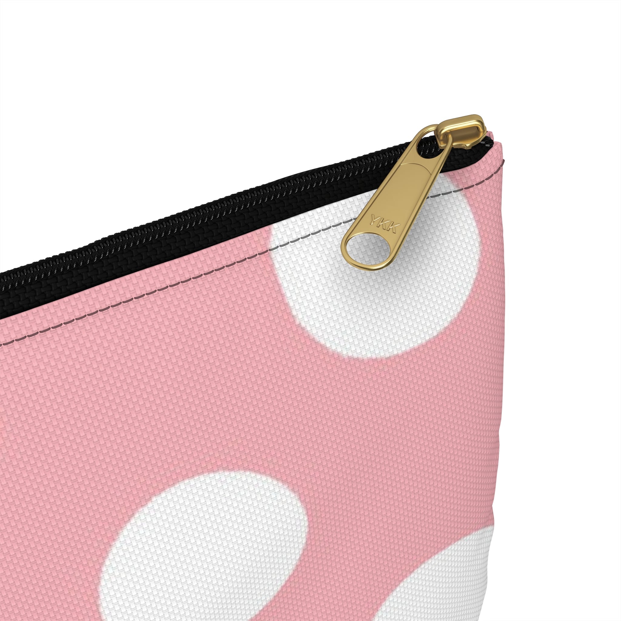 Pink Polka Dot Zippered Pouch, Artsulli - Art is Long, Life is Short, Bags, , , , , , , 