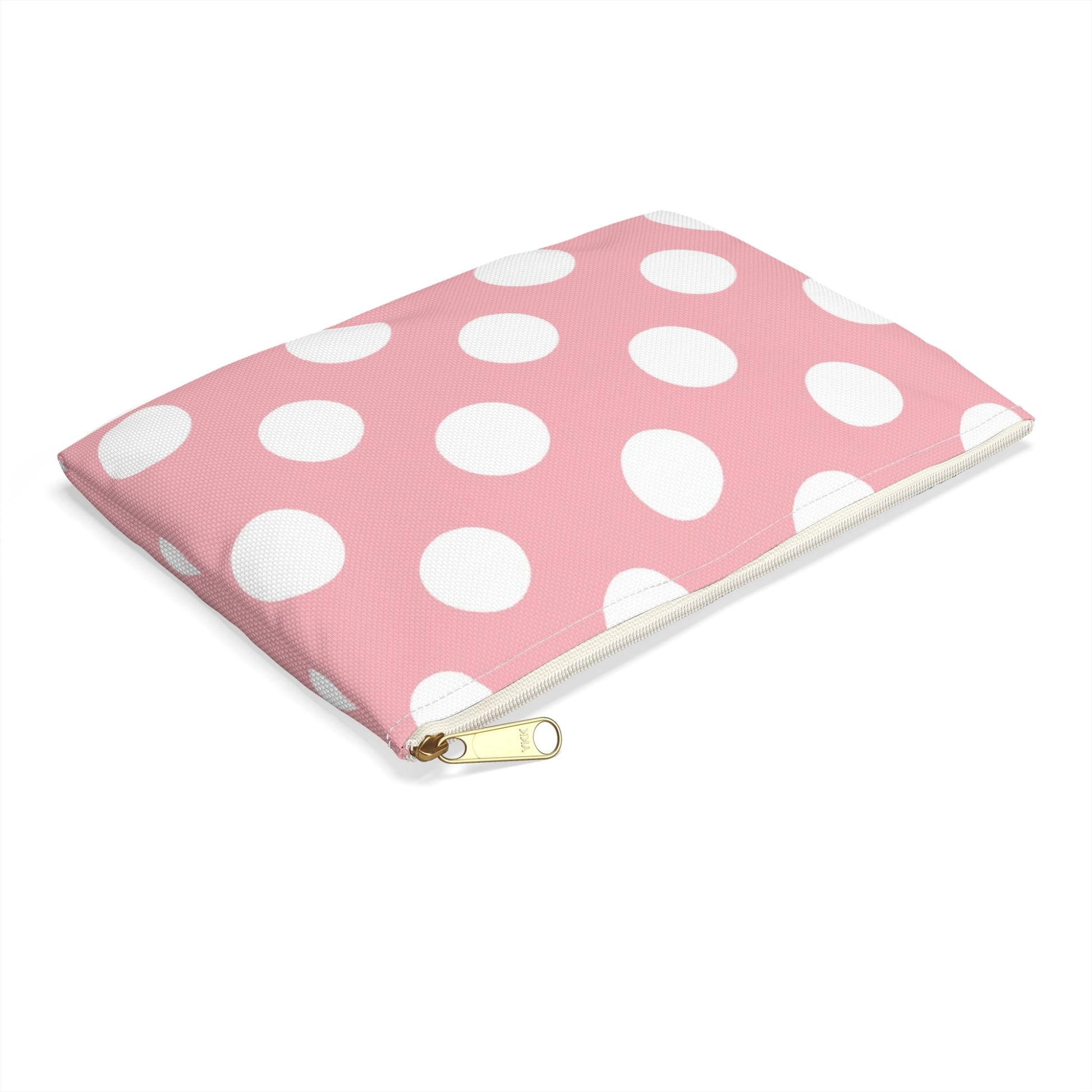Pink Polka Dot Zippered Pouch, Artsulli - Art is Long, Life is Short, Bags, , , , , , , 