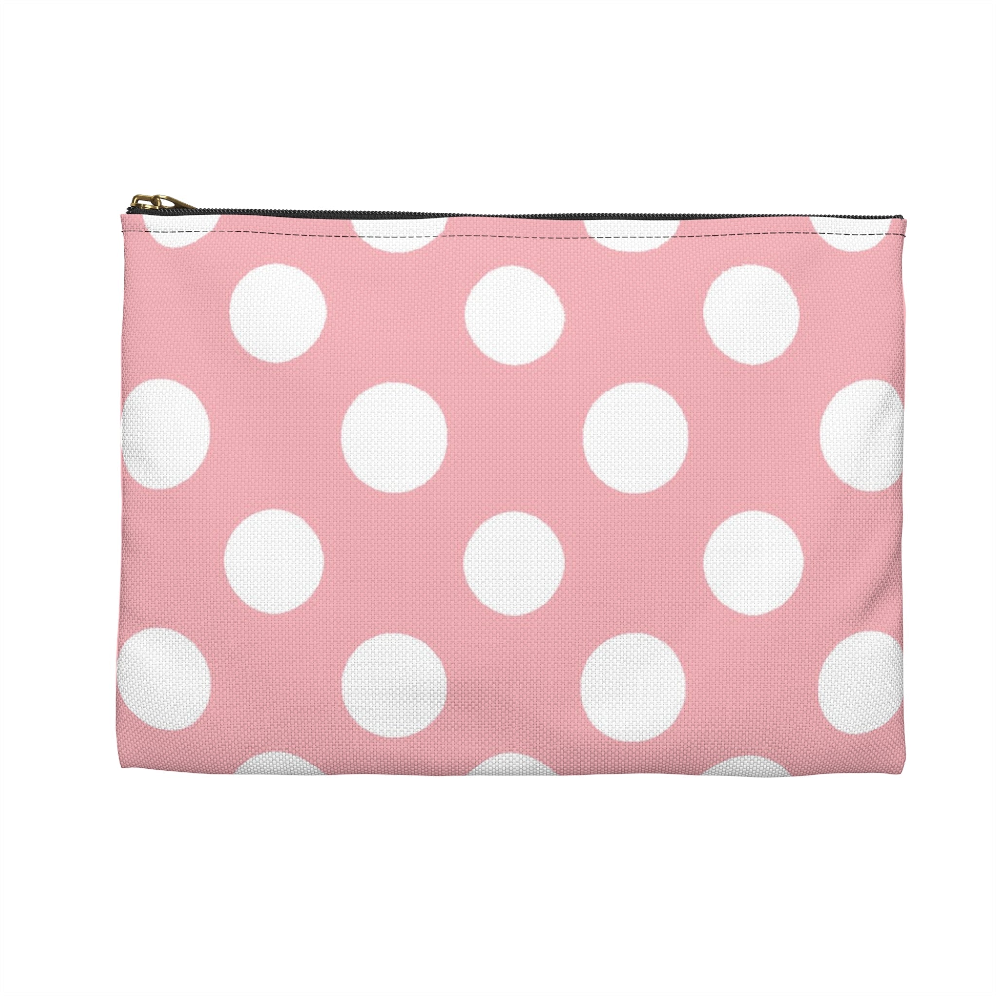 Pink Polka Dot Zippered Pouch, Artsulli - Art is Long, Life is Short, Bags, , , , , , , 