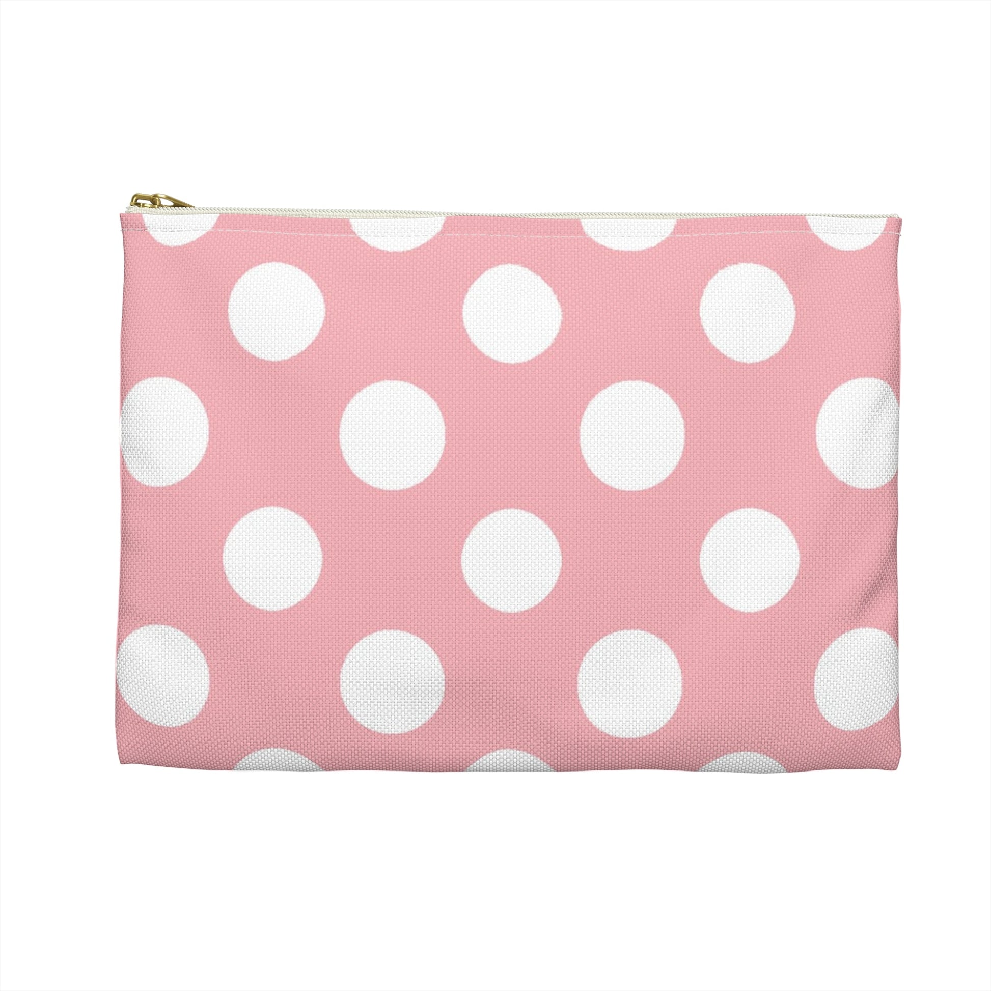 Pink Polka Dot Zippered Pouch, Artsulli - Art is Long, Life is Short, Bags, , , , , , , 