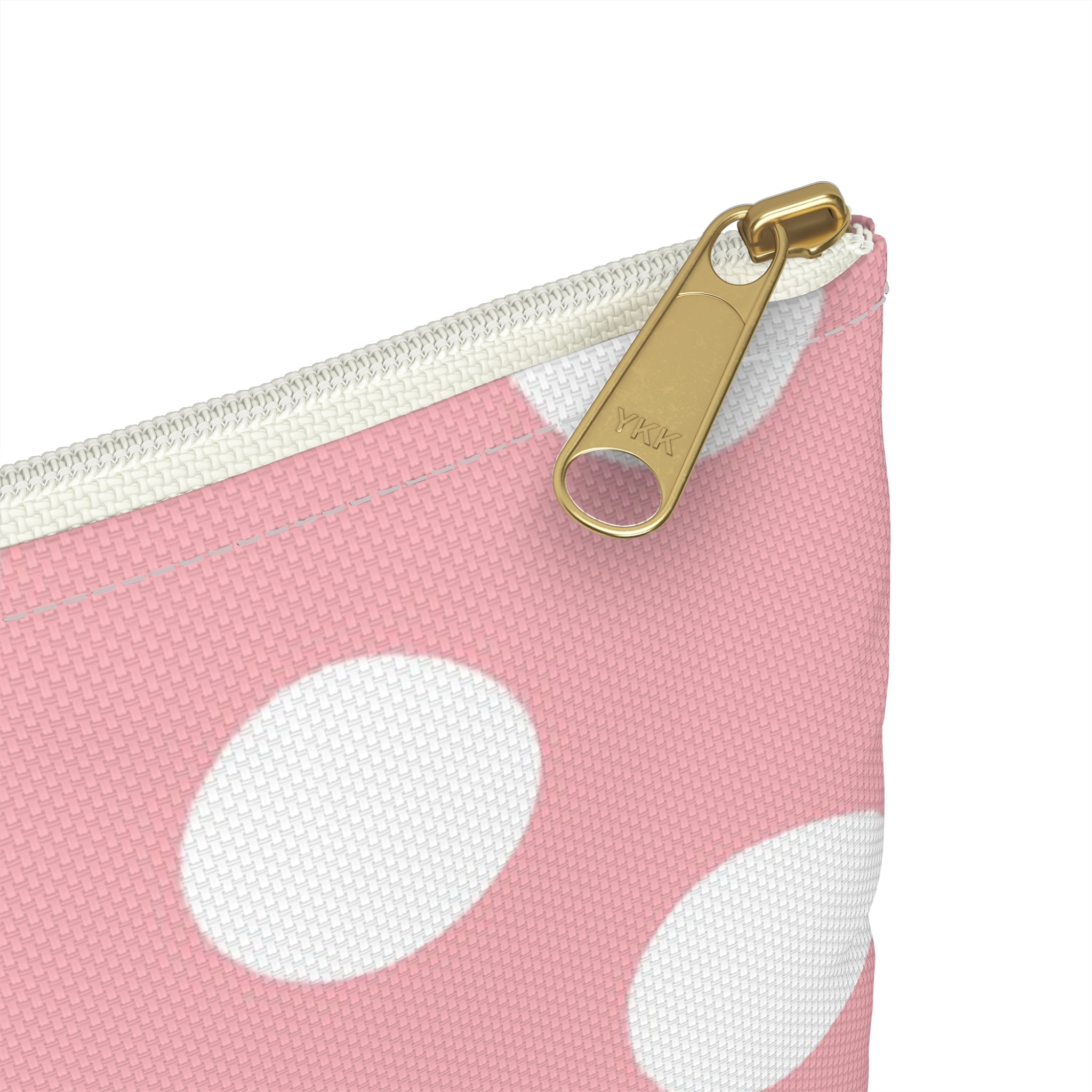 Pink Polka Dot Zippered Pouch, Artsulli - Art is Long, Life is Short, Bags, , , , , , , 
