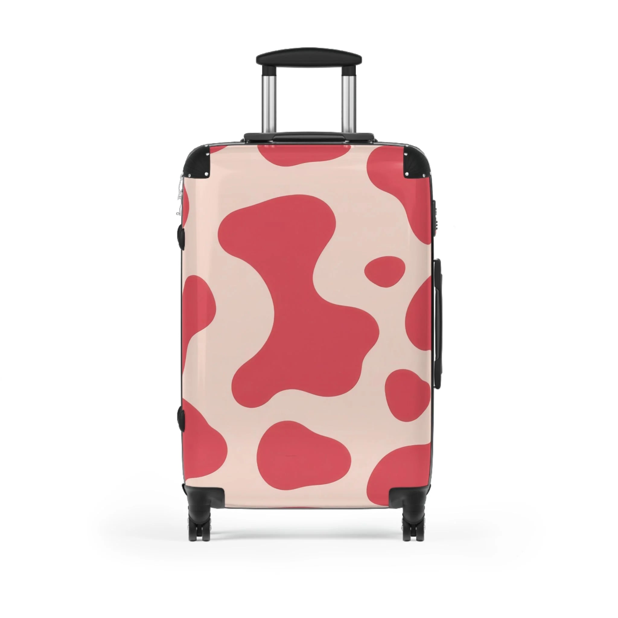 JAKKOUTTHEBXX Pink Printed Cow Illustration Rolling Suitcase 2025
