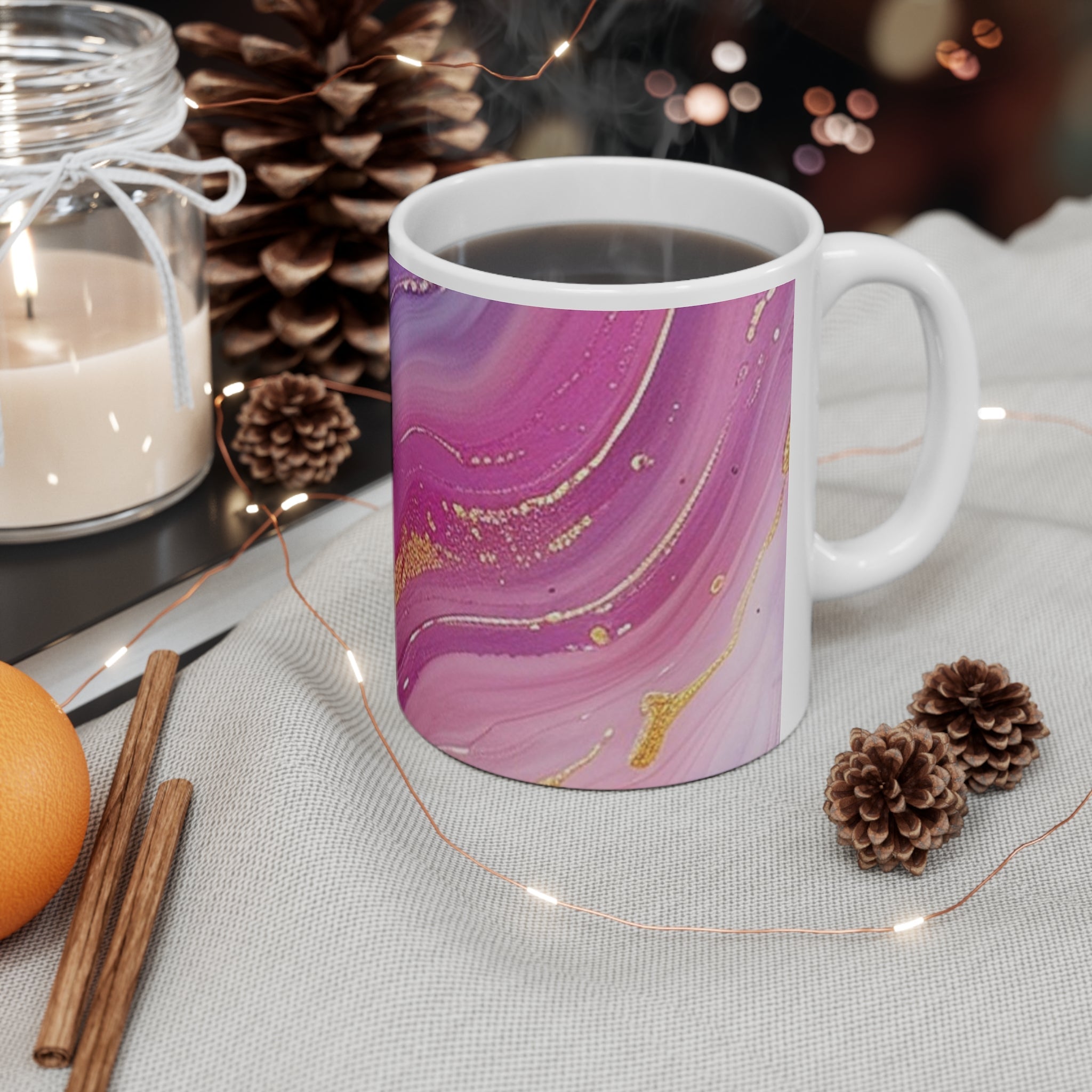 Pink Purple and Gold Marble Mug, Artsulli - Art is Long, Life is Short, Mug, , , , , , , 
