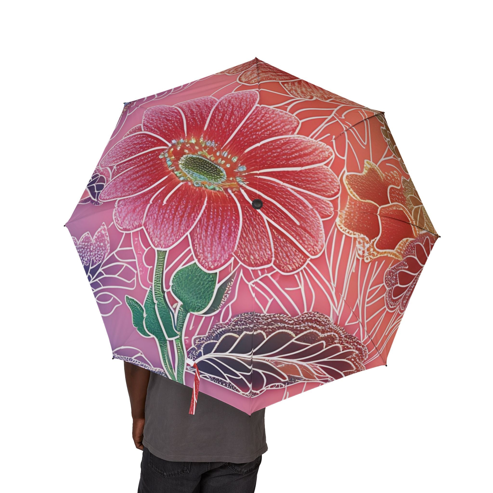 Pink Red and Purple Floral Umbrella, Artsulli - Art is Long, Life is Short, Accessories, , , , , , , 