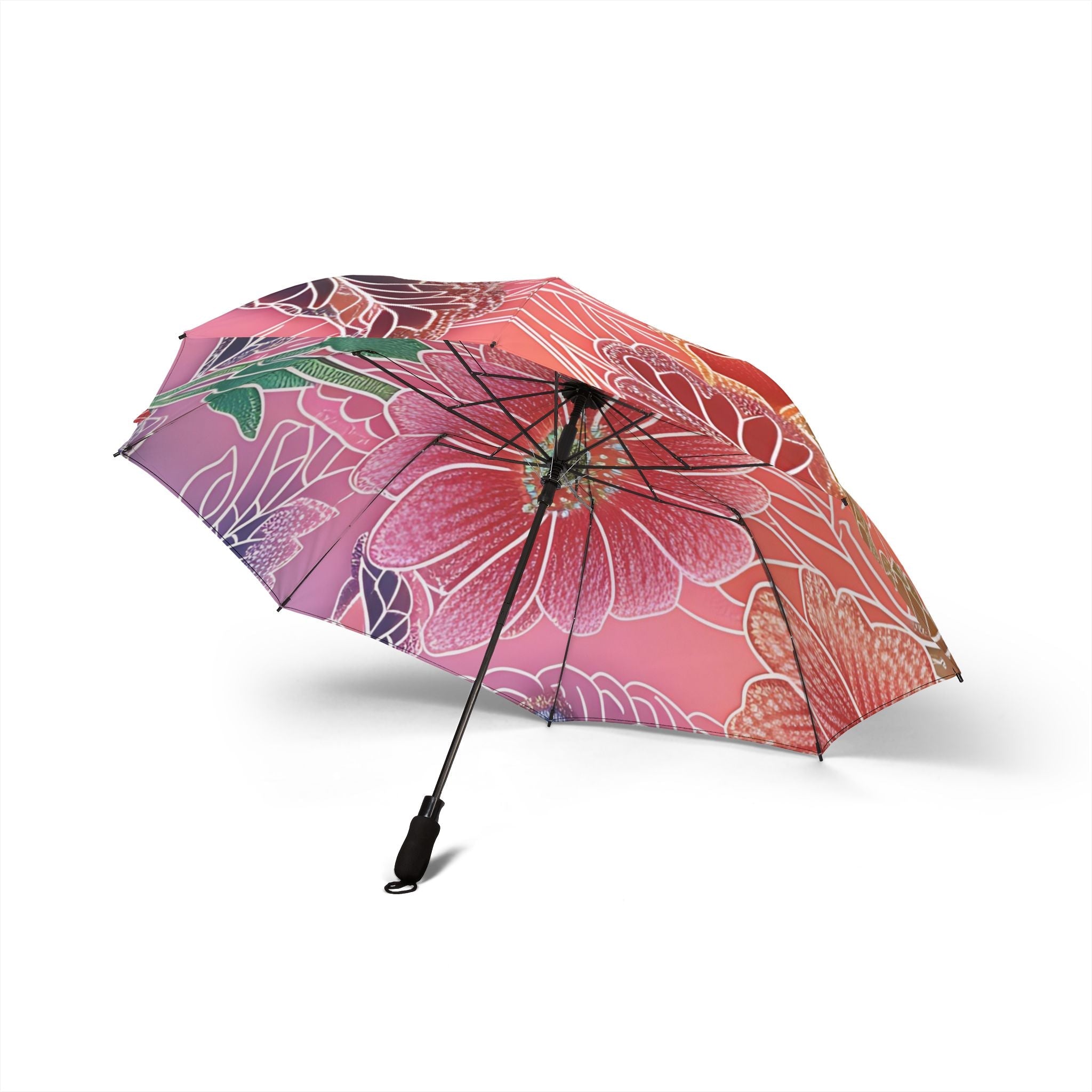 Pink Red and Purple Floral Umbrella, Artsulli - Art is Long, Life is Short, Accessories, , , , , , , 