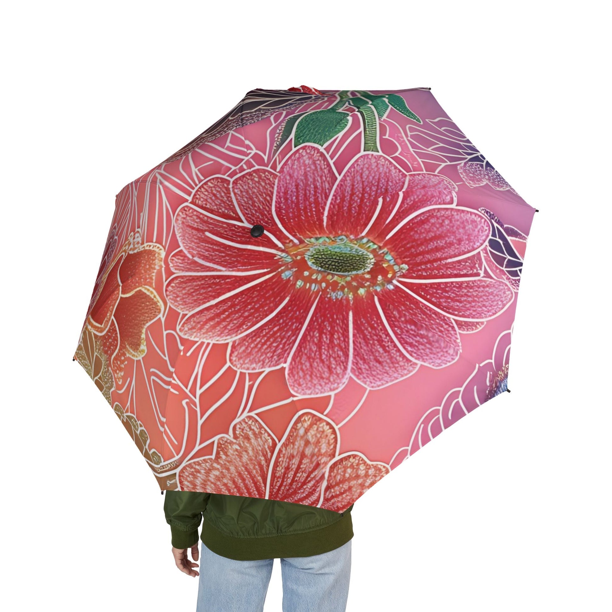 Pink Red and Purple Floral Umbrella, Artsulli - Art is Long, Life is Short, Accessories, , , , , , , 