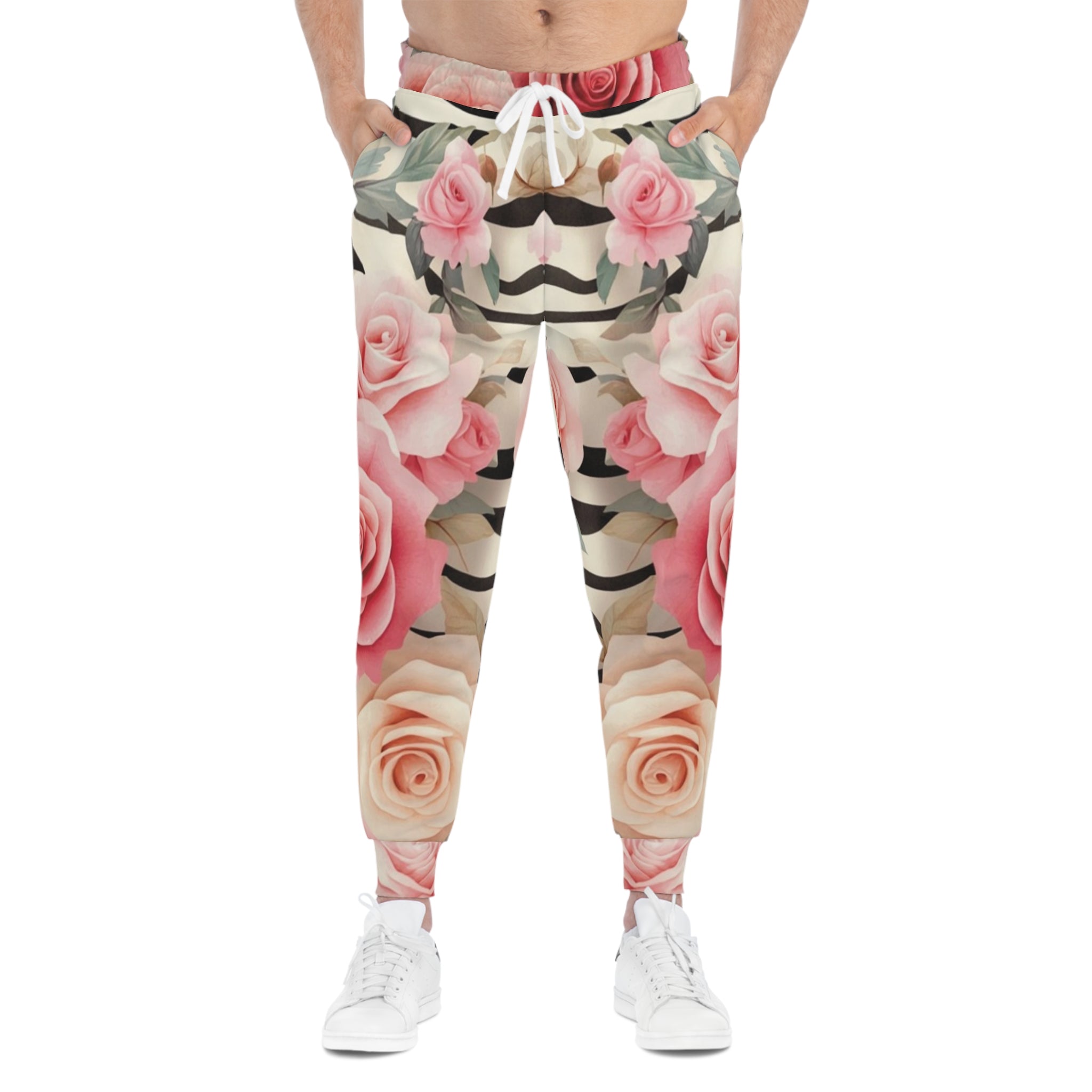 Pink Rose and Stripe Joggers, Artsulli - Art is Long, Life is Short, All Over Prints, , , , , , , 
