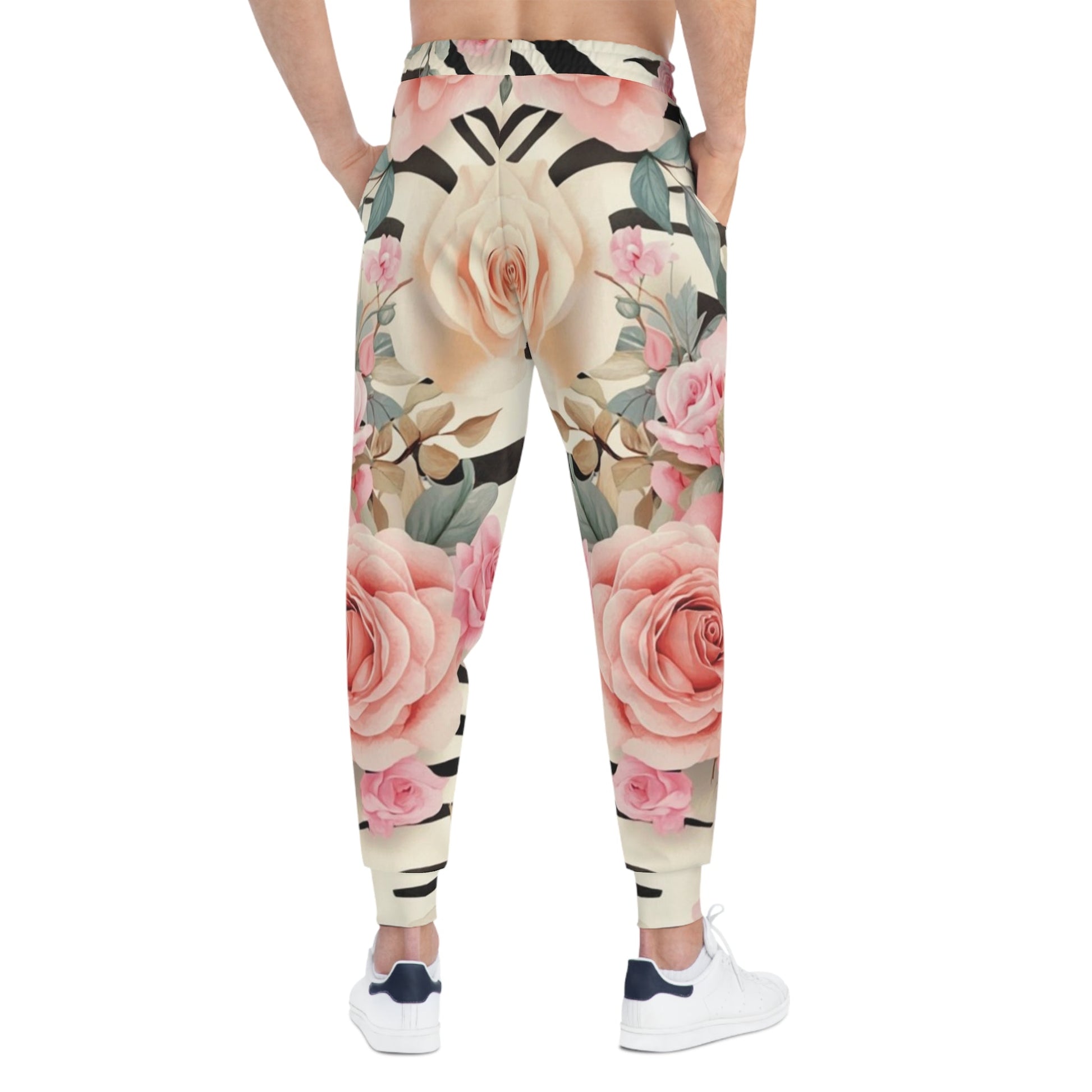 Pink Rose and Stripe Joggers, Artsulli - Art is Long, Life is Short, All Over Prints, , , , , , , 