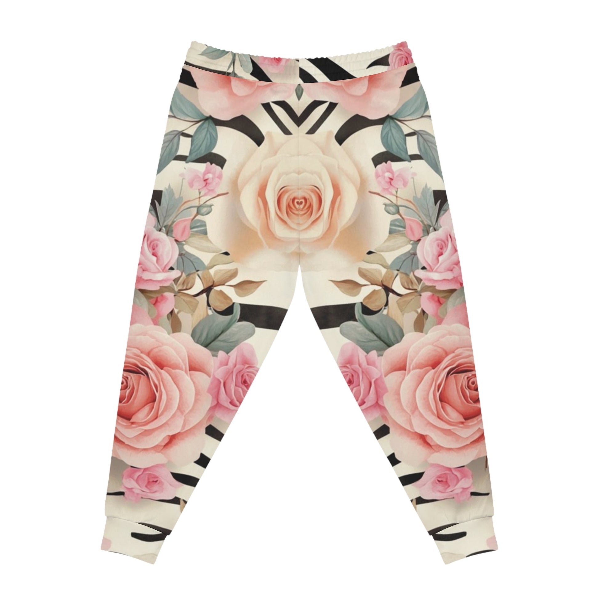 Pink Rose and Stripe Joggers, Artsulli - Art is Long, Life is Short, All Over Prints, , , , , , , 