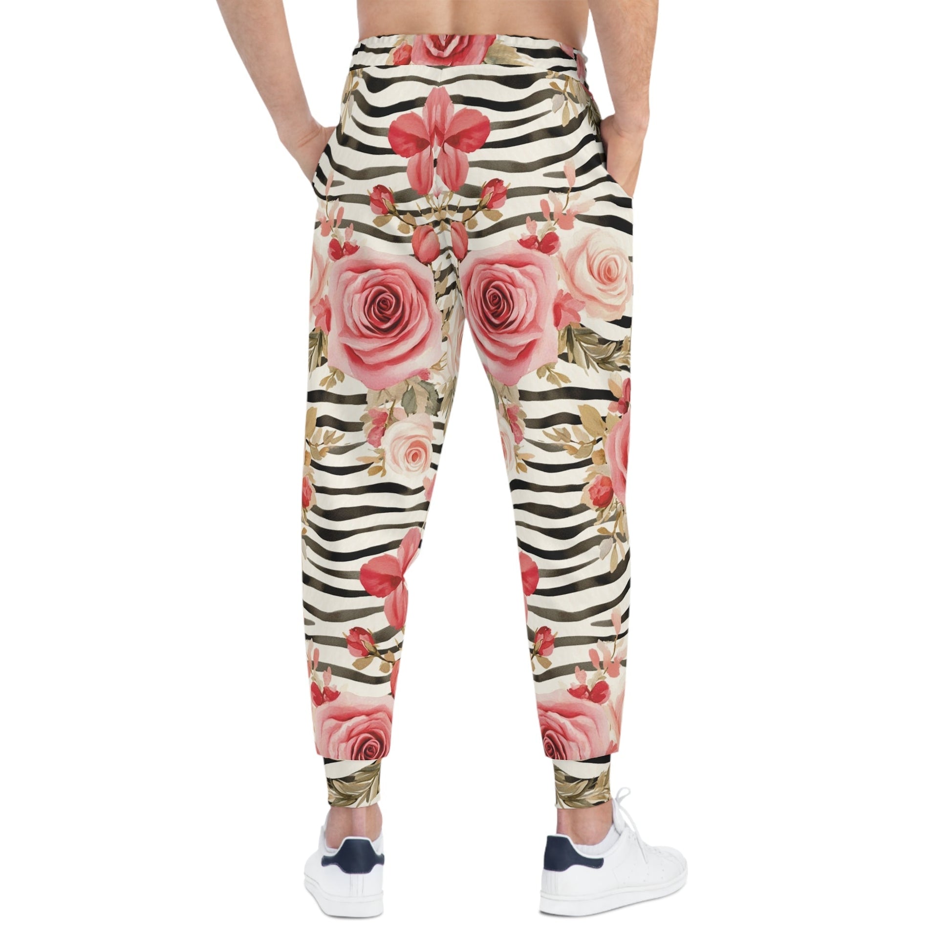 Pink Rose and Zebra Print Joggers, Artsulli - Art is Long, Life is Short, All Over Prints, , , , , , , 