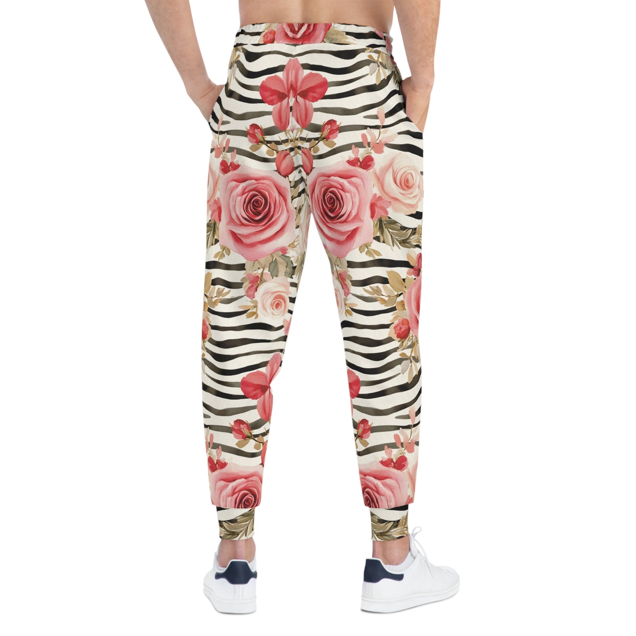 Pink Rose and Zebra Print Joggers, Artsulli - Art is Long, Life is Short, All Over Prints, , , , , , , 