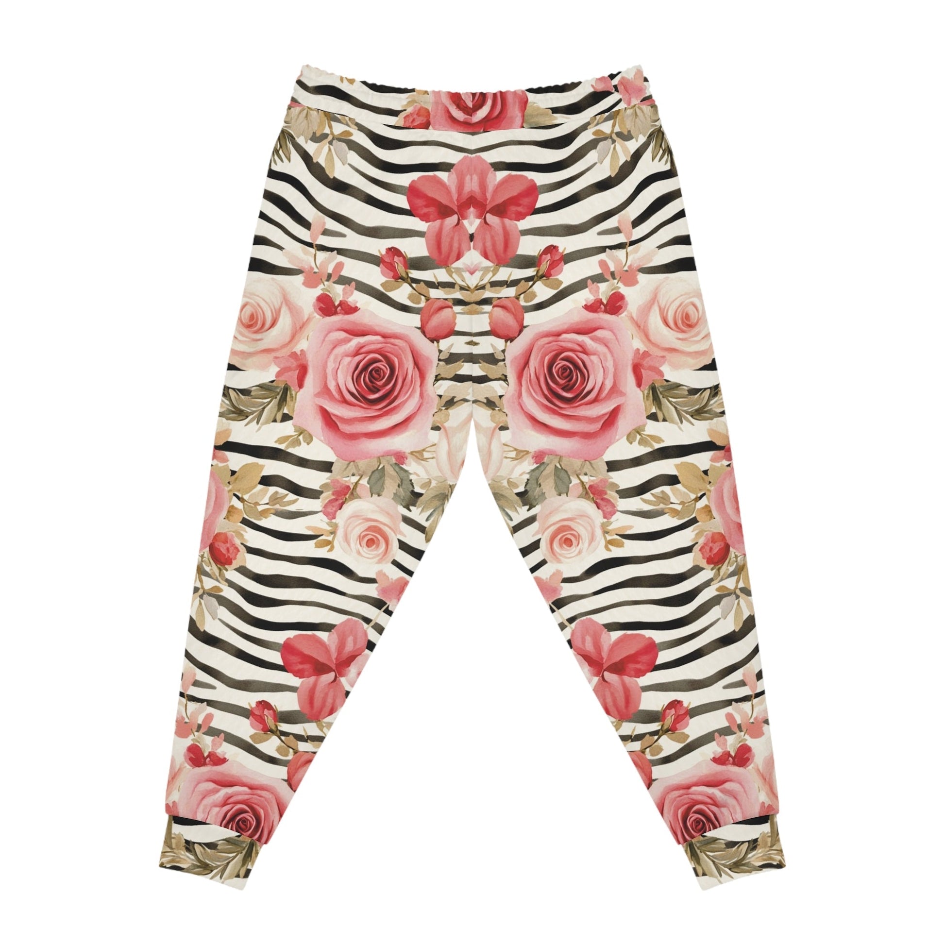 Pink Rose and Zebra Print Joggers, Artsulli - Art is Long, Life is Short, All Over Prints, , , , , , , 