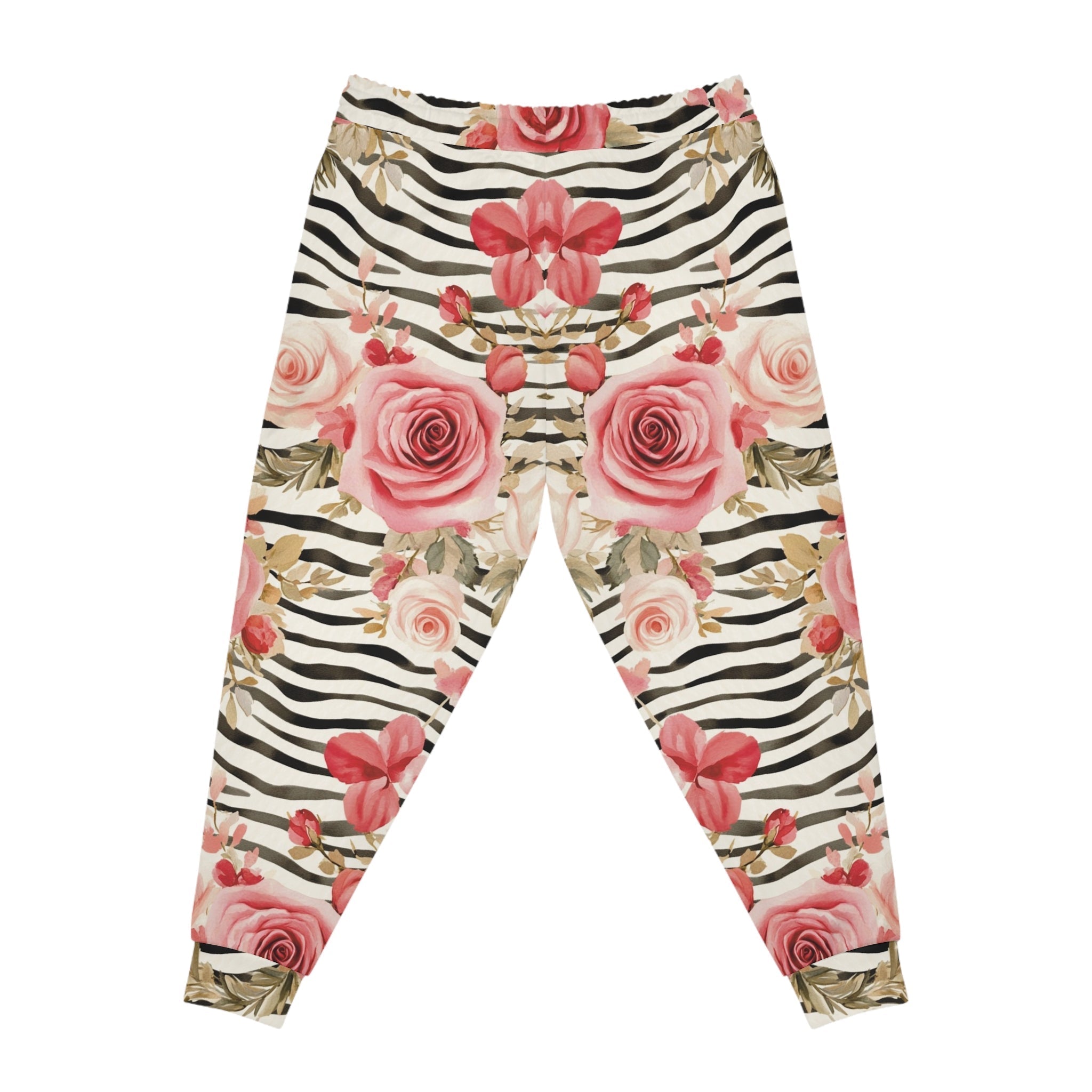 Pink Rose and Zebra Print Joggers, Artsulli - Art is Long, Life is Short, All Over Prints, , , , , , , 