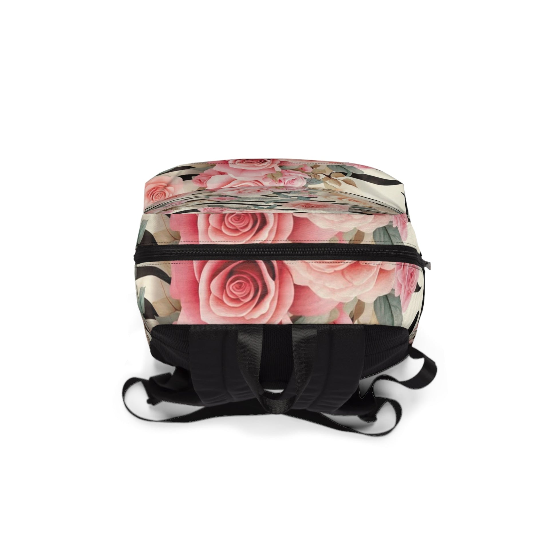 Pink Rose and Zebra Stripe Backpack, Artsulli - Art is Long, Life is Short, Bags, , , , , , , 