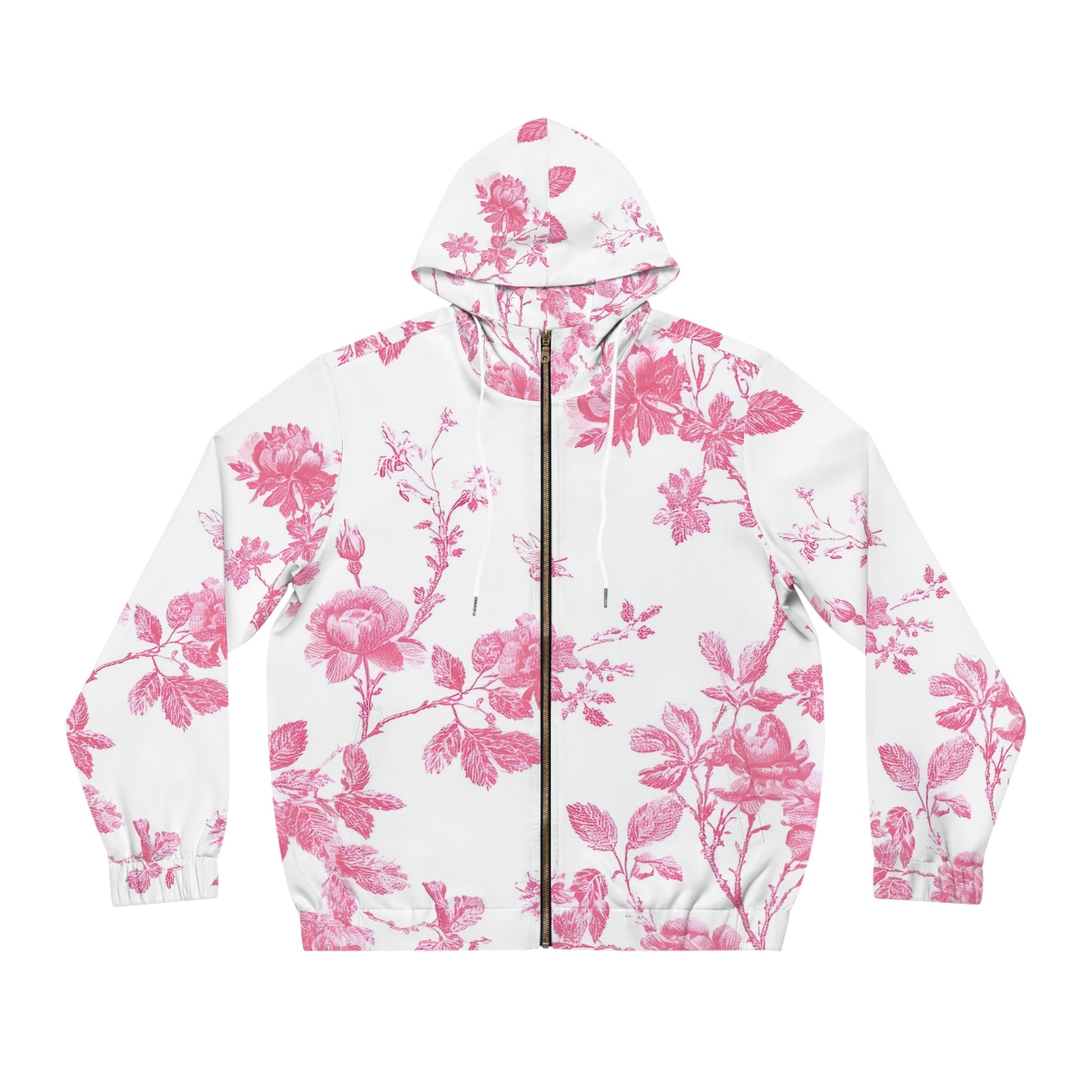 JAKKOUTTHEBXX Pink Rose Floral Zip Up Hoodie 2025