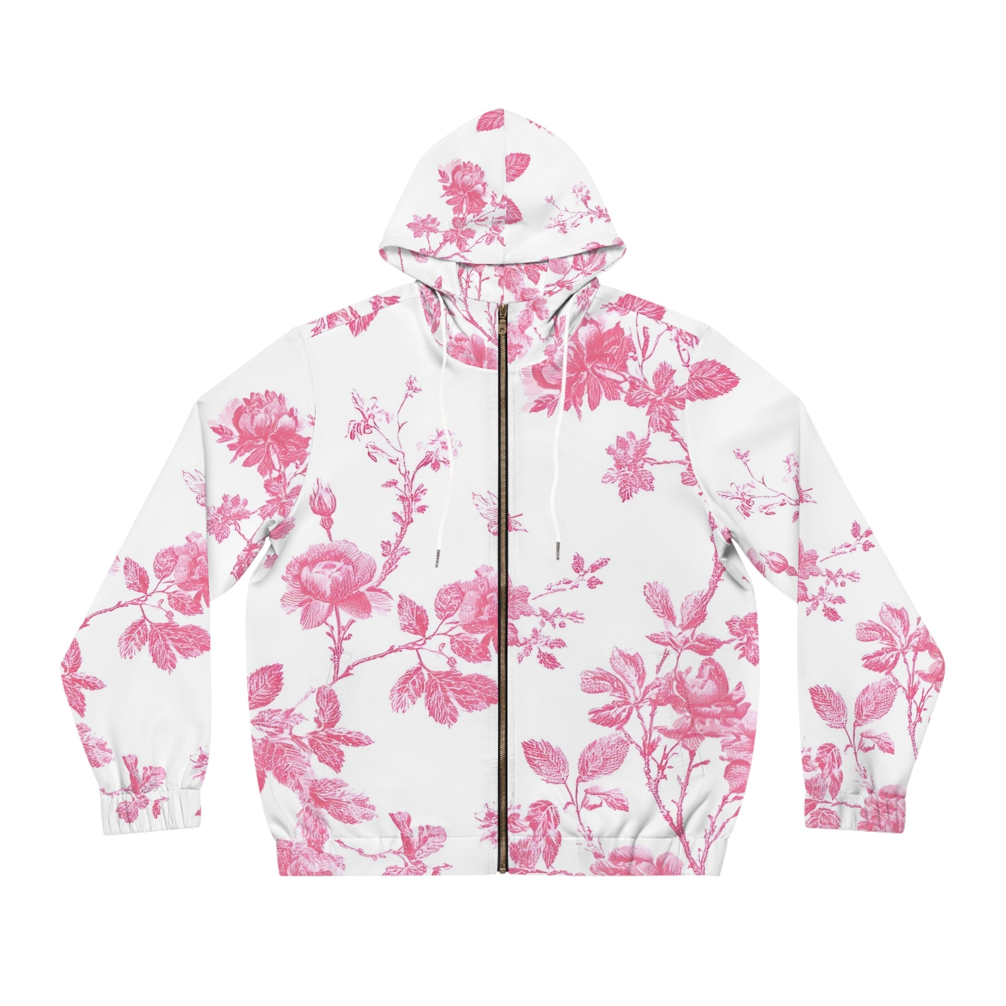 JAKKOUTTHEBXX Pink Rose Floral Zip Up Hoodie 2025