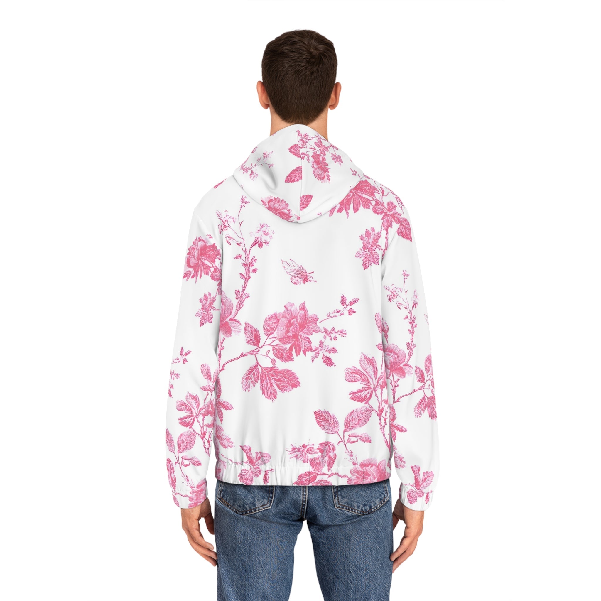 JAKKOUTTHEBXX Pink Rose Floral Zip Up Hoodie 2025