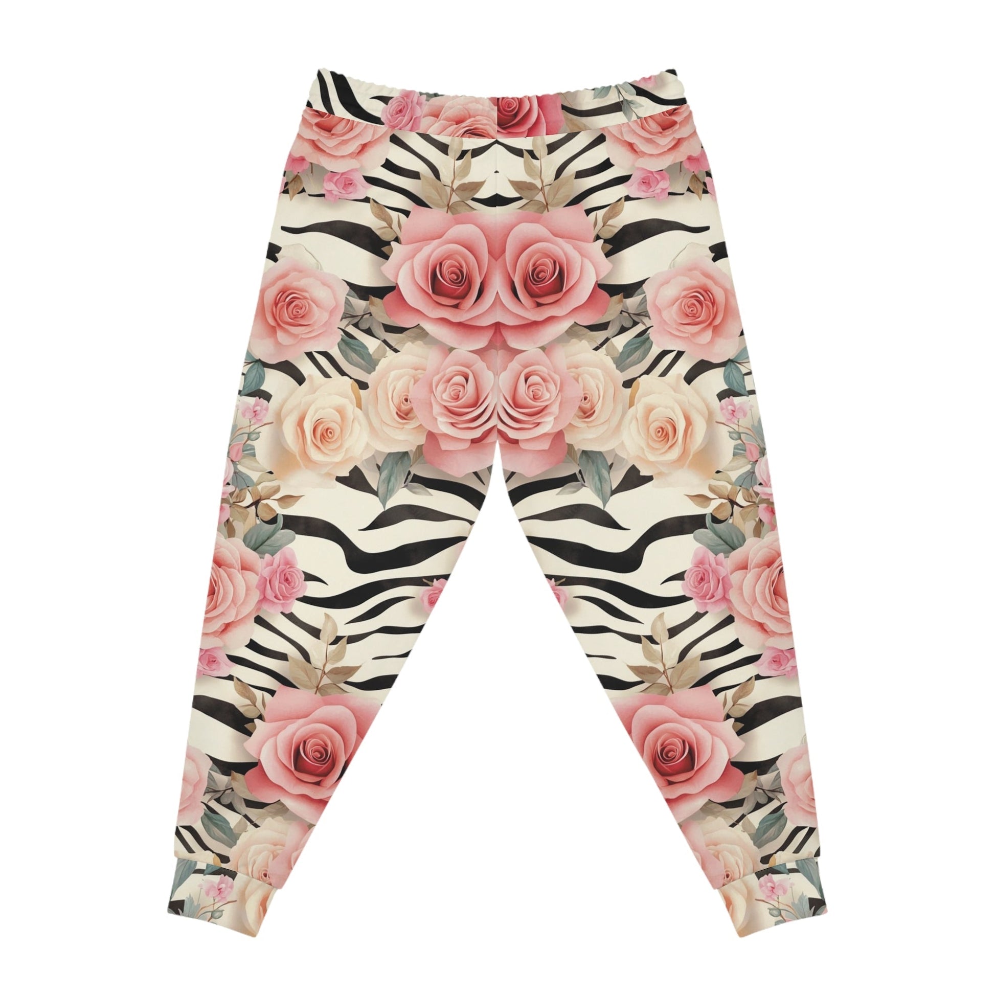 Pink Rose Zebra Print Joggers, Artsulli - Art is Long, Life is Short, All Over Prints, , , , , , , 