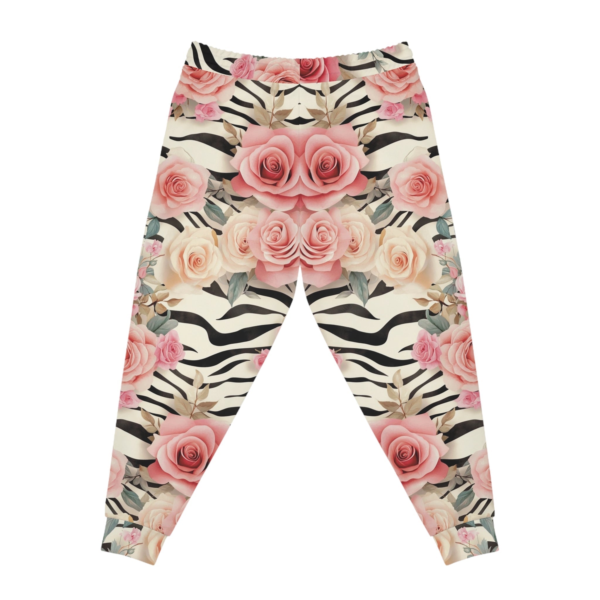 Pink Rose Zebra Print Joggers, Artsulli - Art is Long, Life is Short, All Over Prints, , , , , , , 