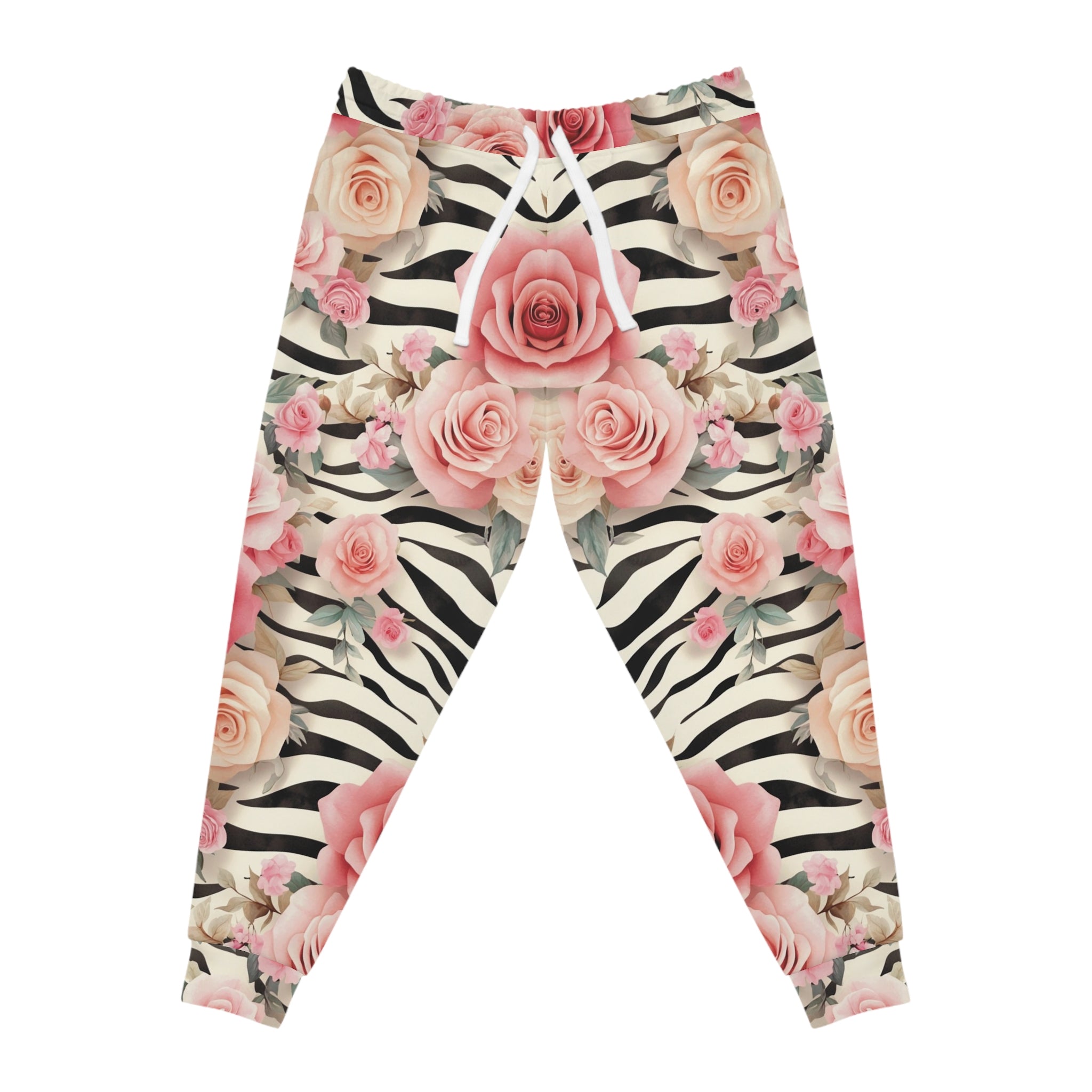 Printify Pink Rose Zebra Print Joggers 2025