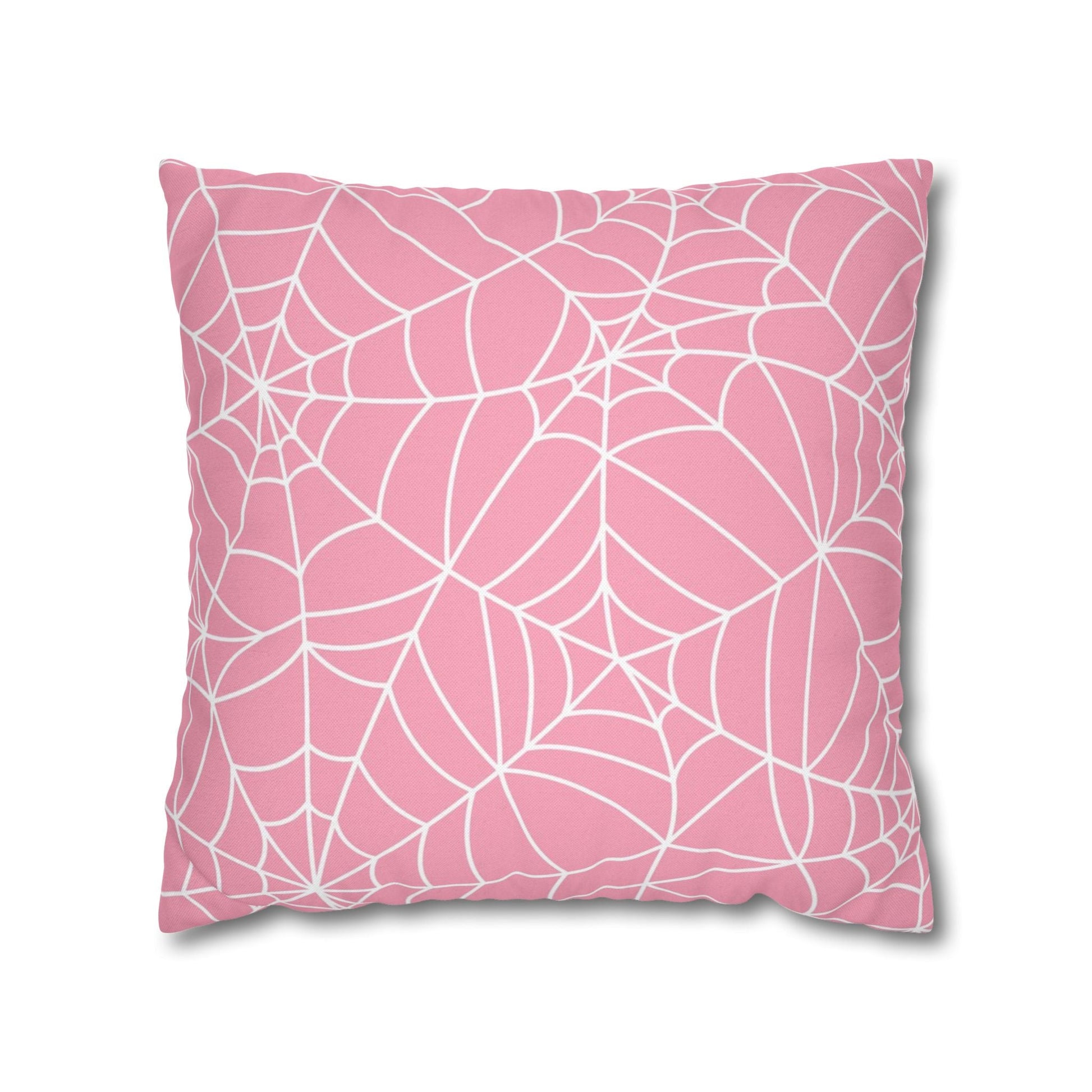 Pink Spiderweb Pillowcase, Artsulli - Art is Long, Life is Short, Home Decor, Size, 18" × 18", , , , , 30526609413681674645