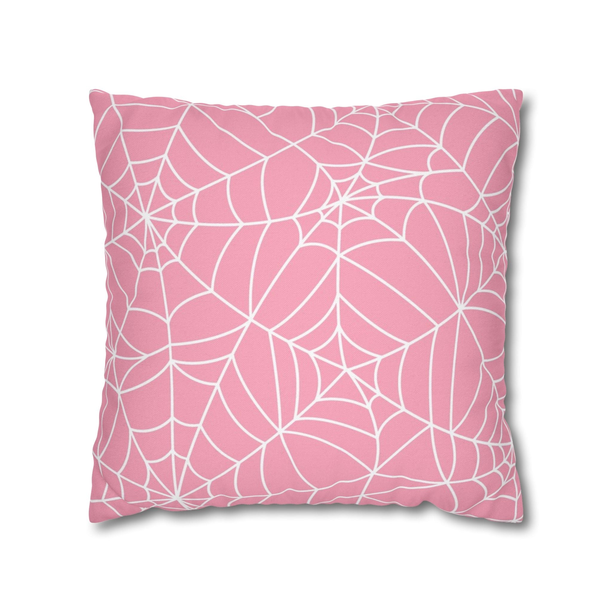 Pink Spiderweb Pillowcase, Artsulli - Art is Long, Life is Short, Home Decor, Size, 18" × 18", , , , , 30526609413681674645