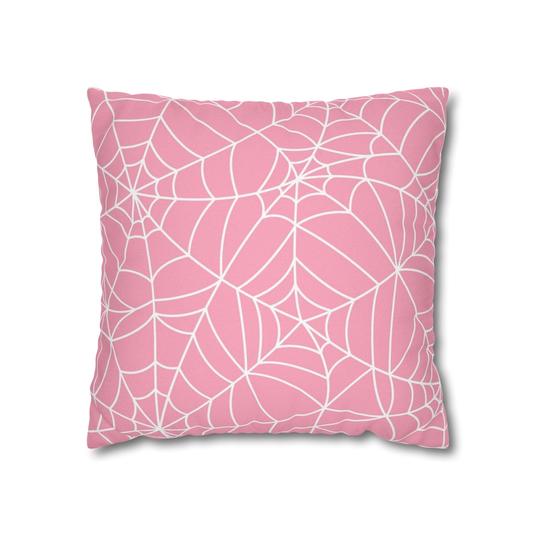 Pink Spiderweb Pillowcase, Artsulli - Art is Long, Life is Short, Home Decor, Size, 16" × 16", , , , , 26639166566259691251