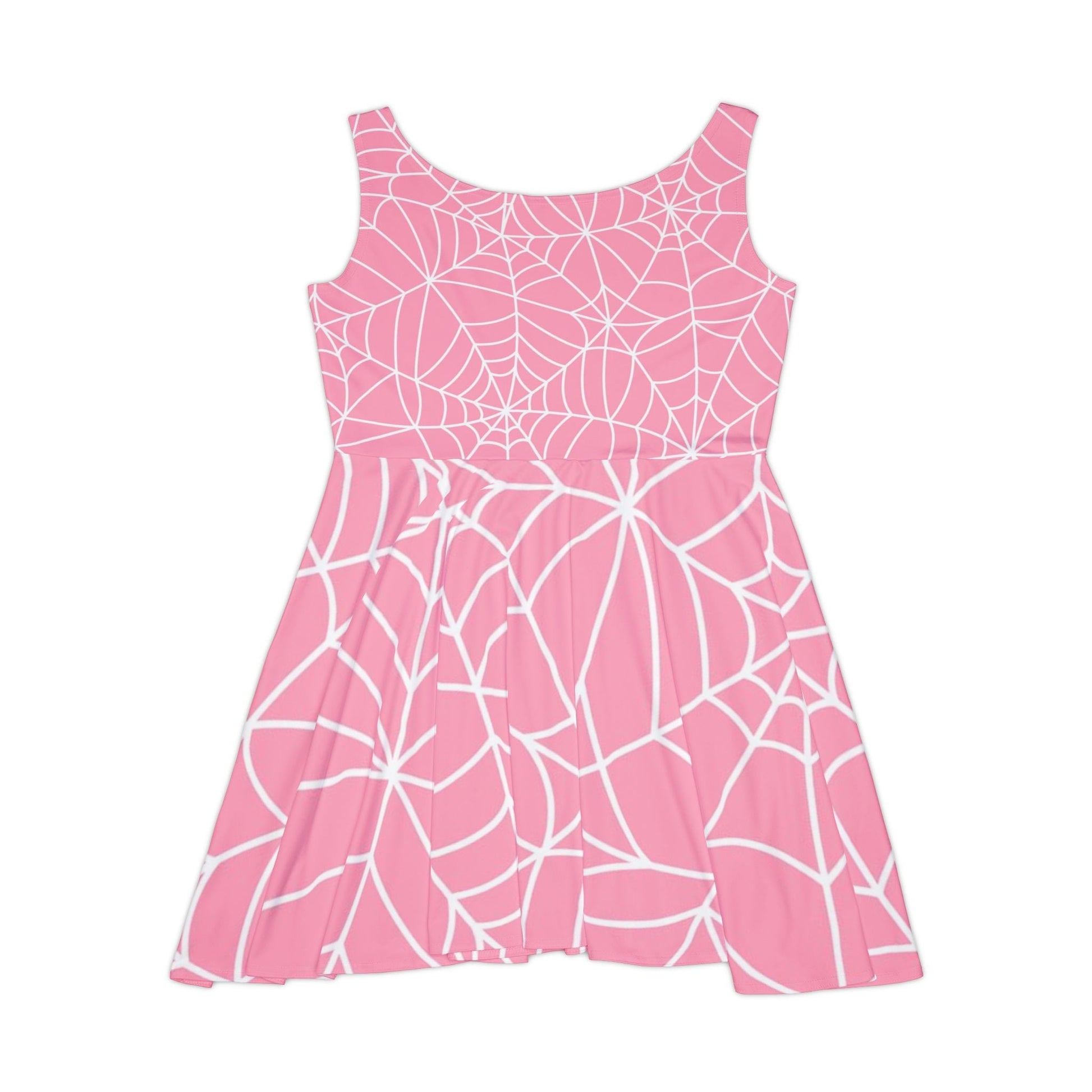Pink Spiderweb Skater Dress, Artsulli - Art is Long, Life is Short, All Over Prints, , , , , , , 