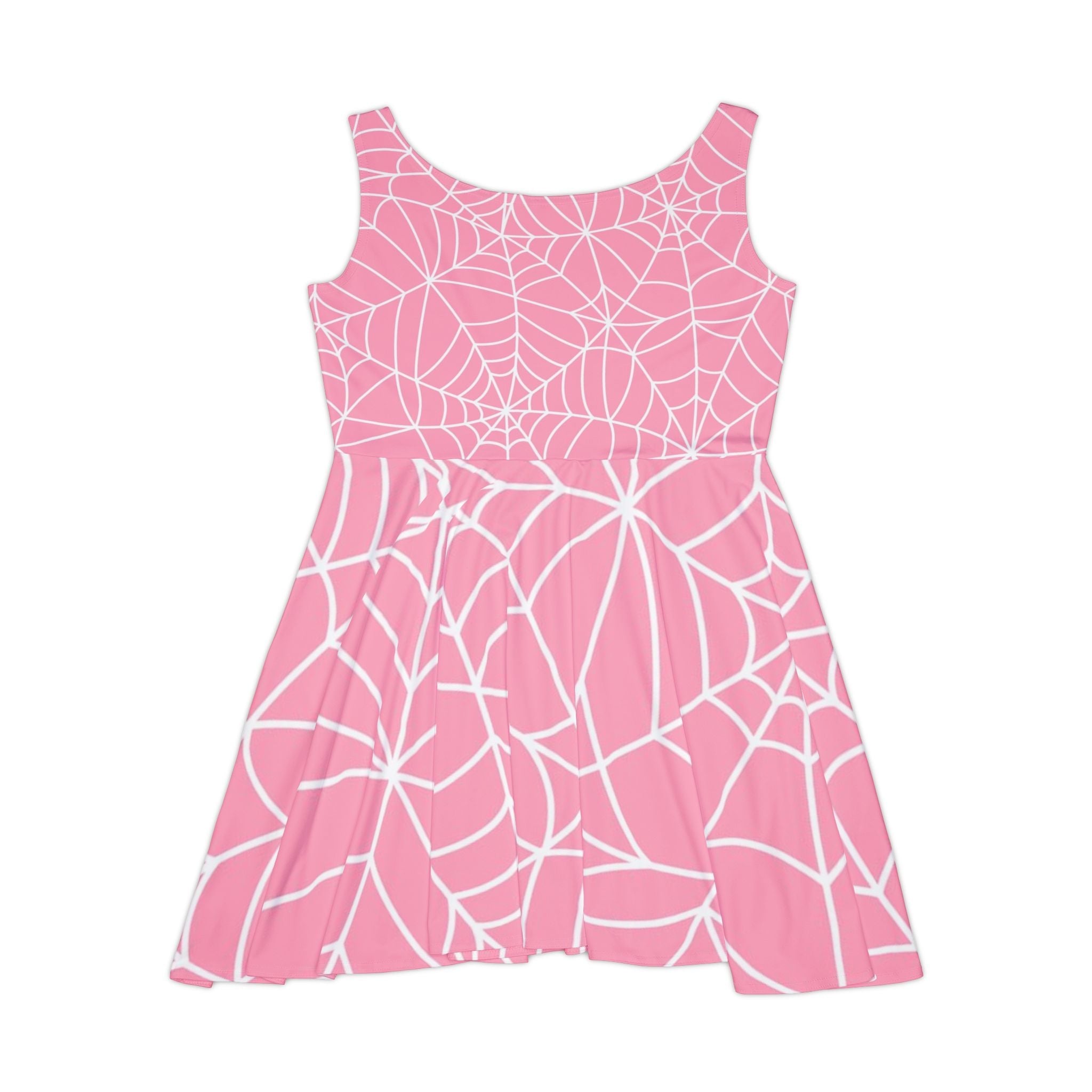 Pink Spiderweb Skater Dress, Artsulli - Art is Long, Life is Short, All Over Prints, , , , , , , 