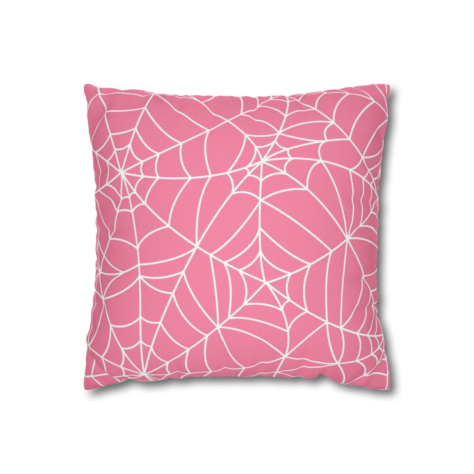 Pink Spiderweb Throw Pillow, Artsulli - Art is Long, Life is Short, Home Decor, Size, 14" × 14", , , , , 31851224315341760500