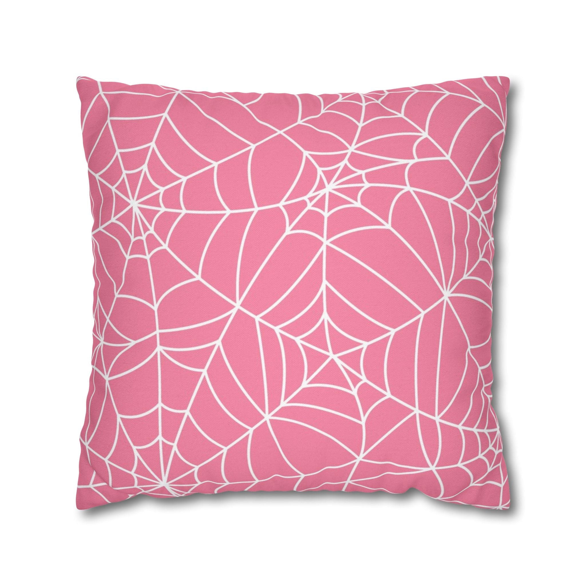Pink Spiderweb Throw Pillow, Artsulli - Art is Long, Life is Short, Home Decor, Size, 20" × 20", , , , , 19573850687942195094