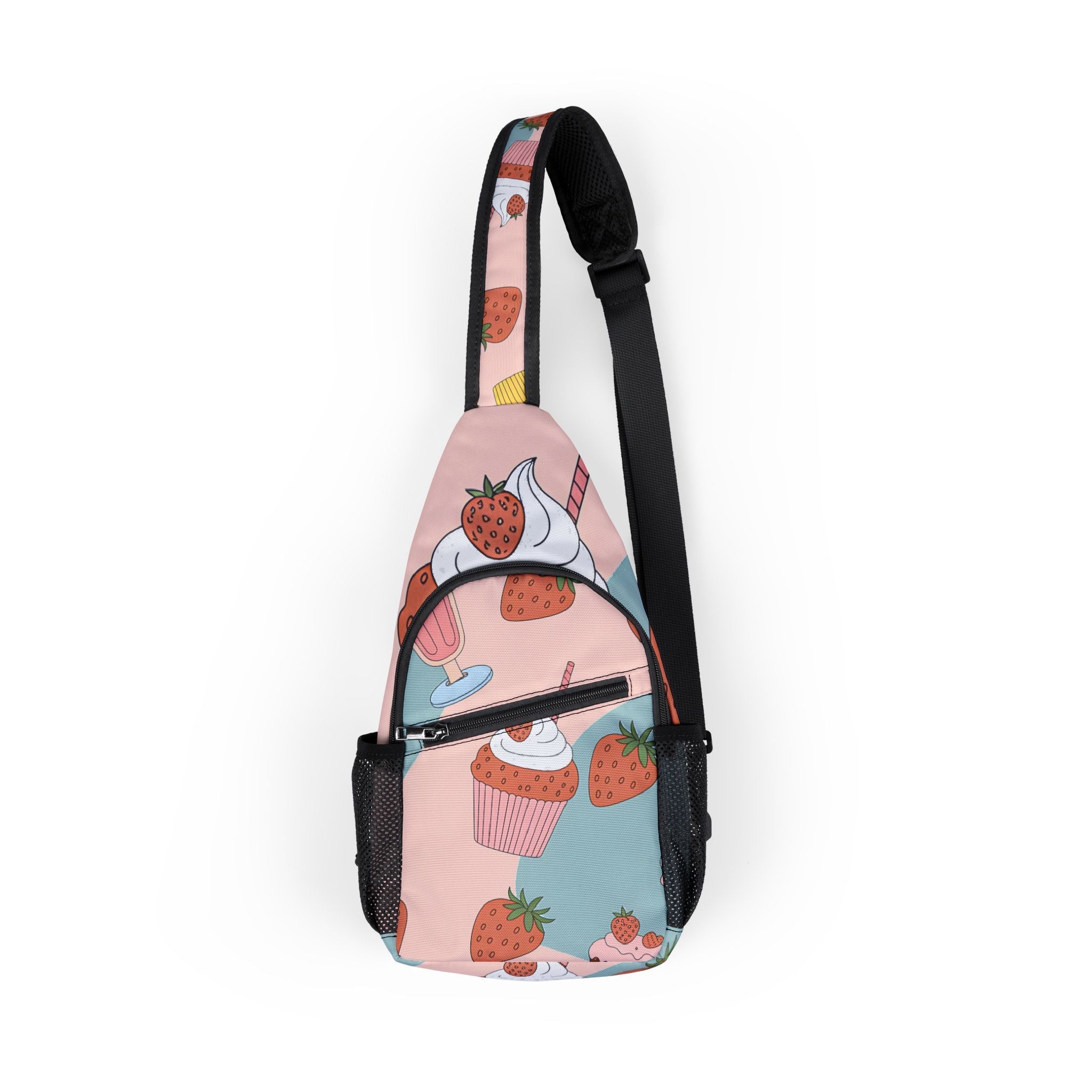 Pink Strawberry Dessert Chest Bag, Artsulli - Art is Long, Life is Short, Bags, Size, One size, , , , , 85518540315330977769