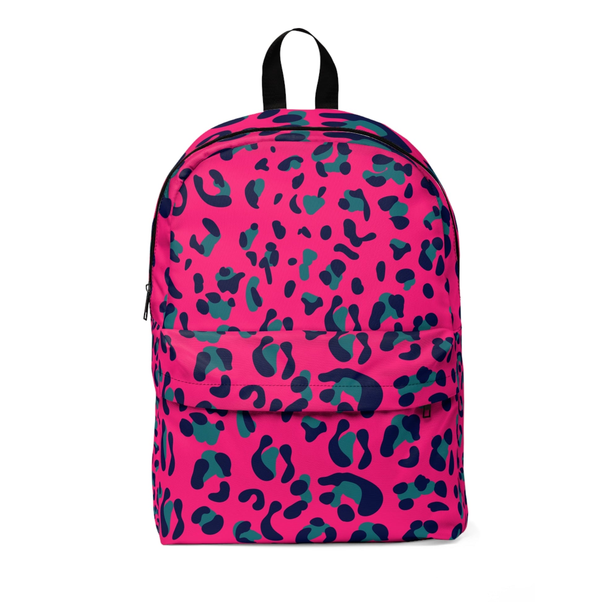 Pink Teal and Blue Leopard Backpack, Artsulli - Art is Long, Life is Short, Bags, Size, One size, , , , , 28351974190156461031