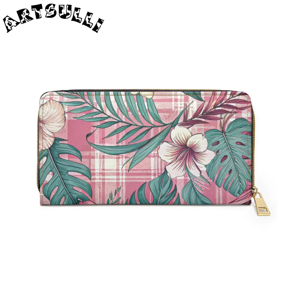 Pink Tropical Wallet for Carrying Credit Cards, Artsulli - Art is Long, Life is Short, Accessories, , , , , , , 