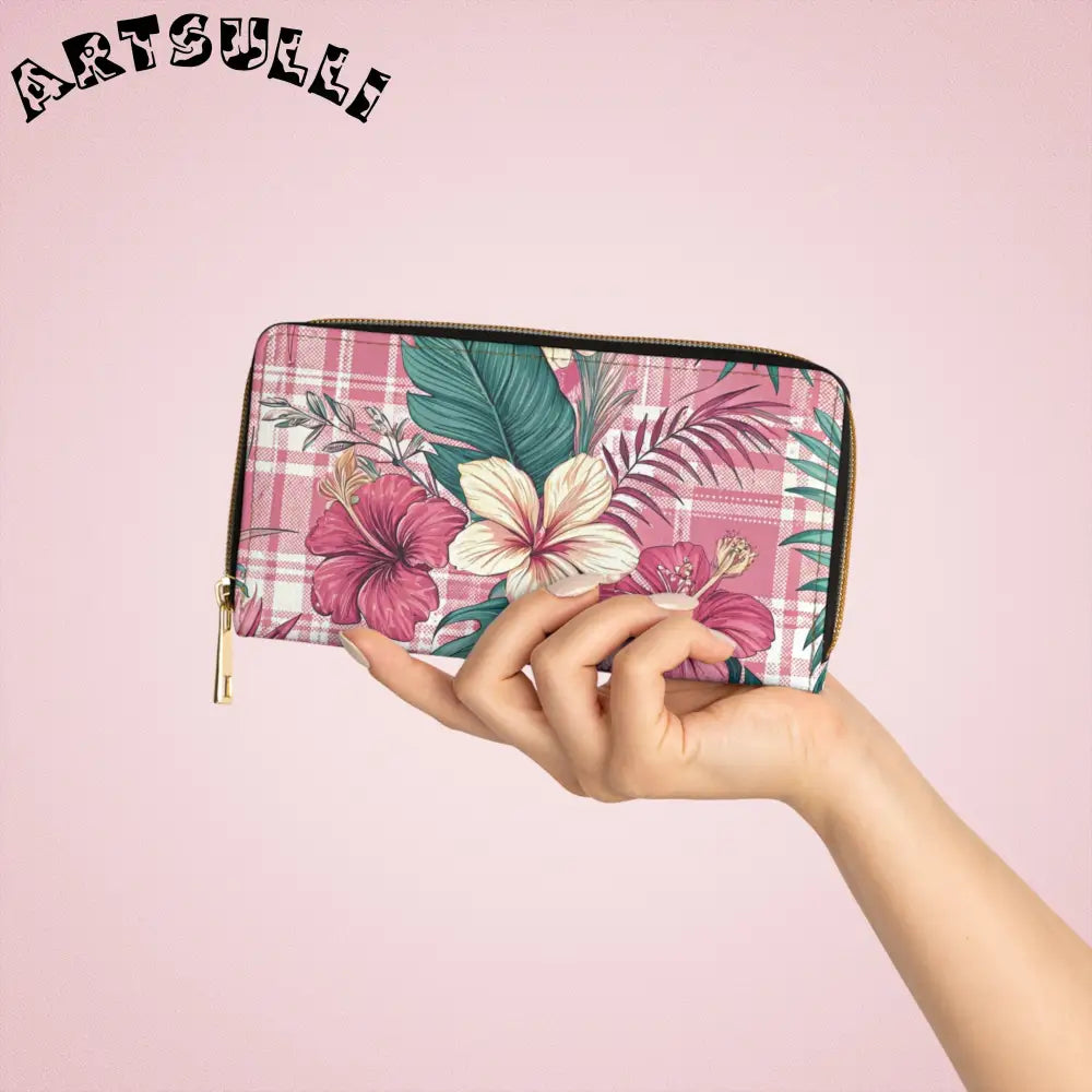 Pink Tropical Wallet for Carrying Credit Cards, Artsulli - Art is Long, Life is Short, Accessories, , , , , , , 