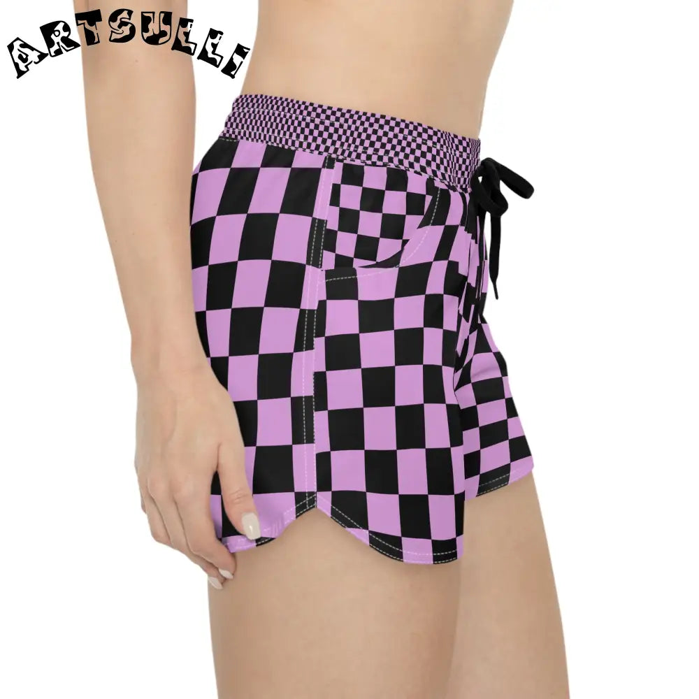 Pixel Punk Vision Checkered Shorts, Artsulli - Art is Long, Life is Short, All Over Prints, , , , , , , 
