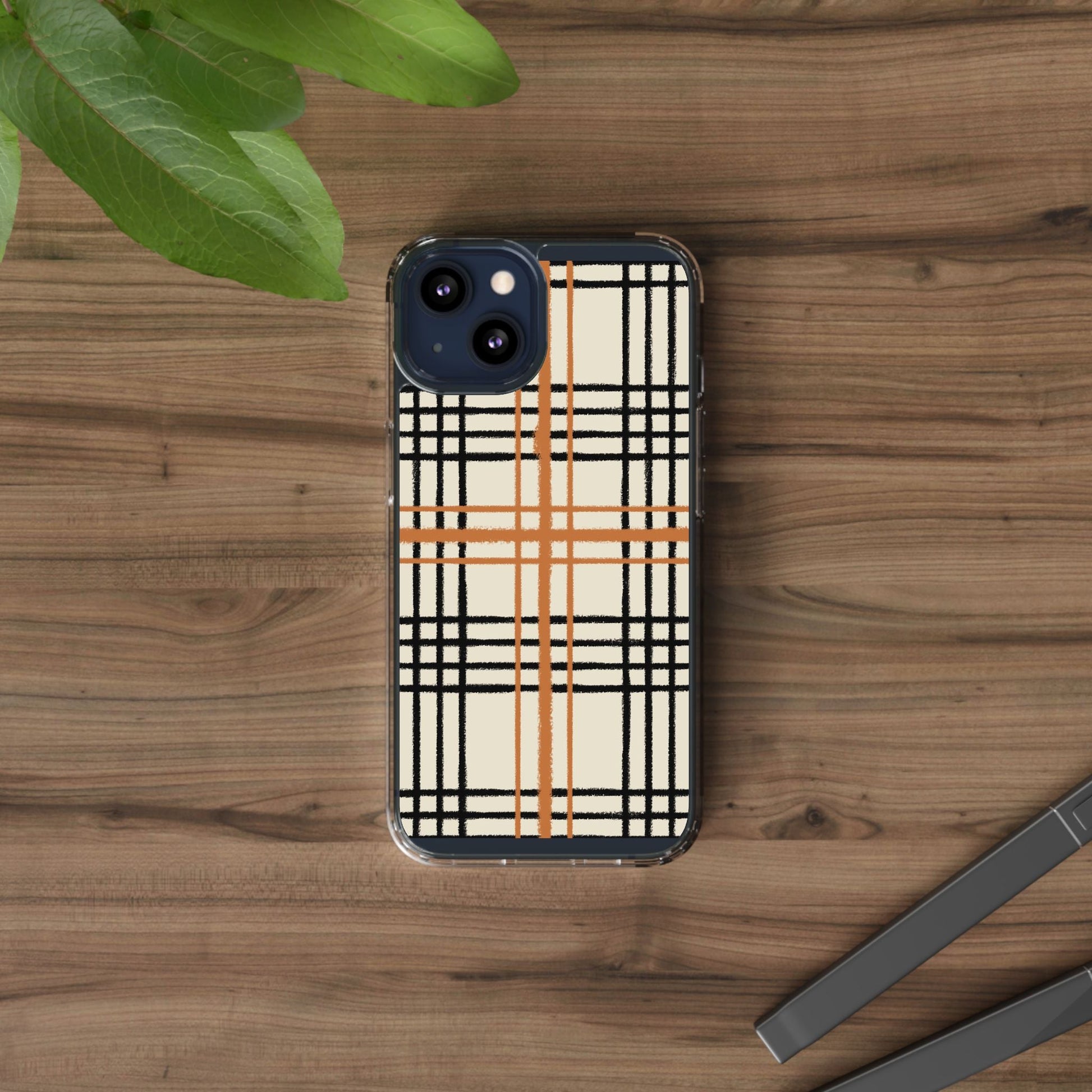 JAKKOUTTHEBXX Plaid iPhone 12 Pro Max Clear Case 2025