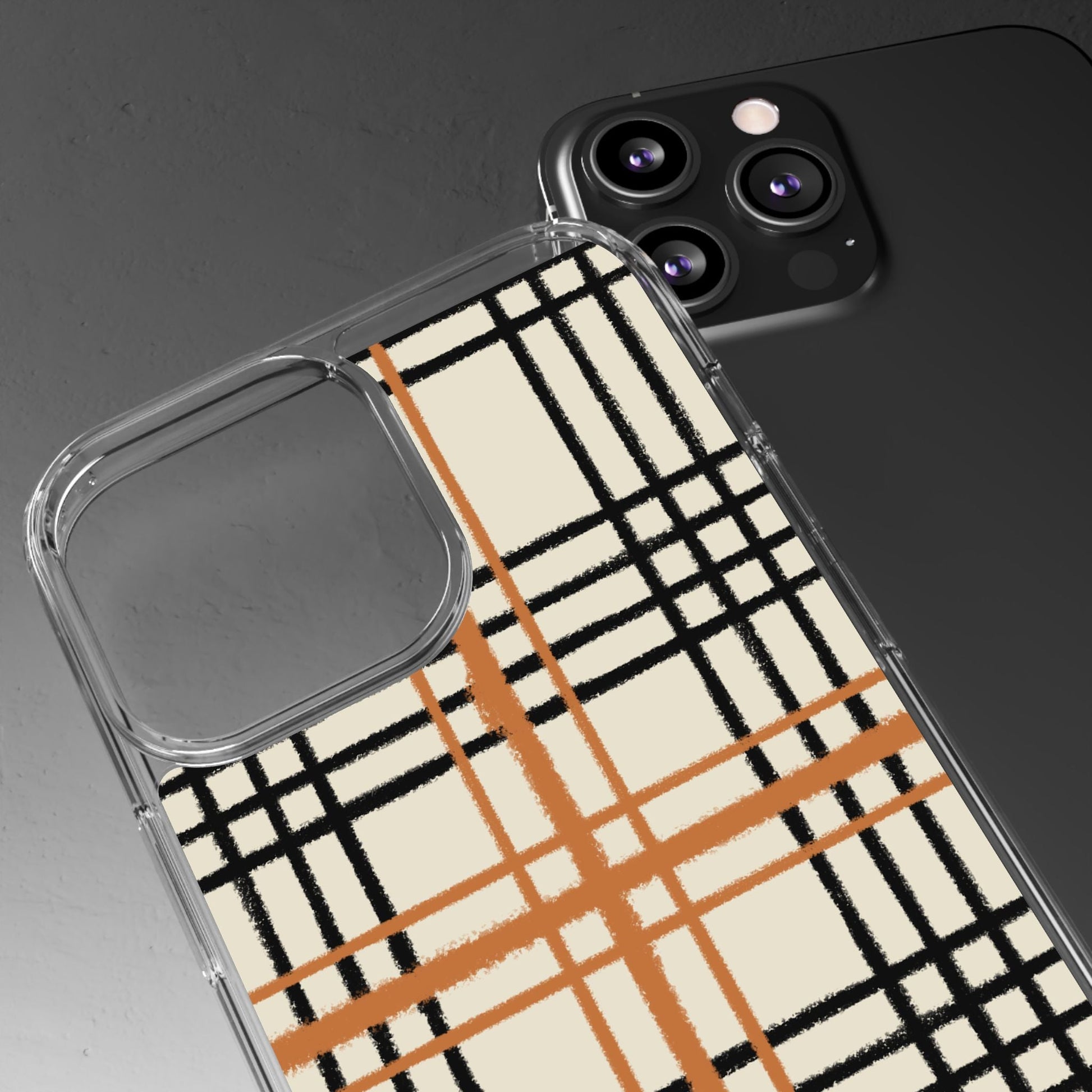 JAKKOUTTHEBXX Plaid iPhone 12 Pro Max Clear Case 2025