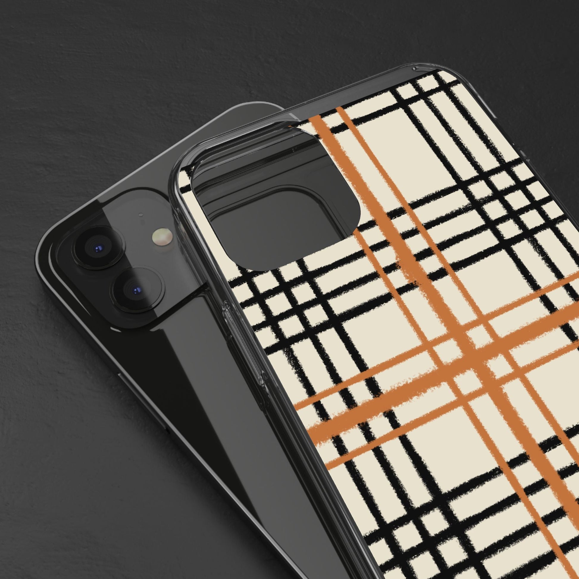 JAKKOUTTHEBXX Plaid iPhone 12 Pro Max Clear Case 2025