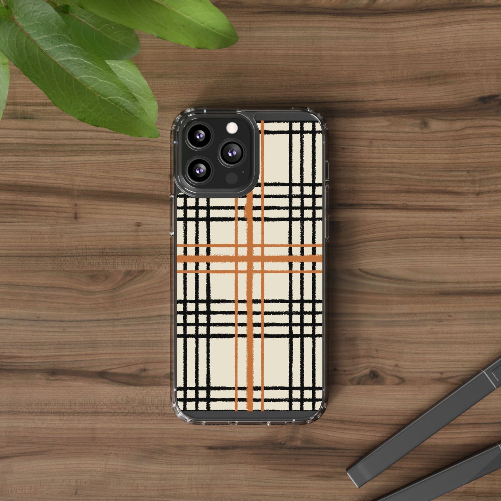 JAKKOUTTHEBXX Plaid iPhone 12 Pro Max Clear Case 2025