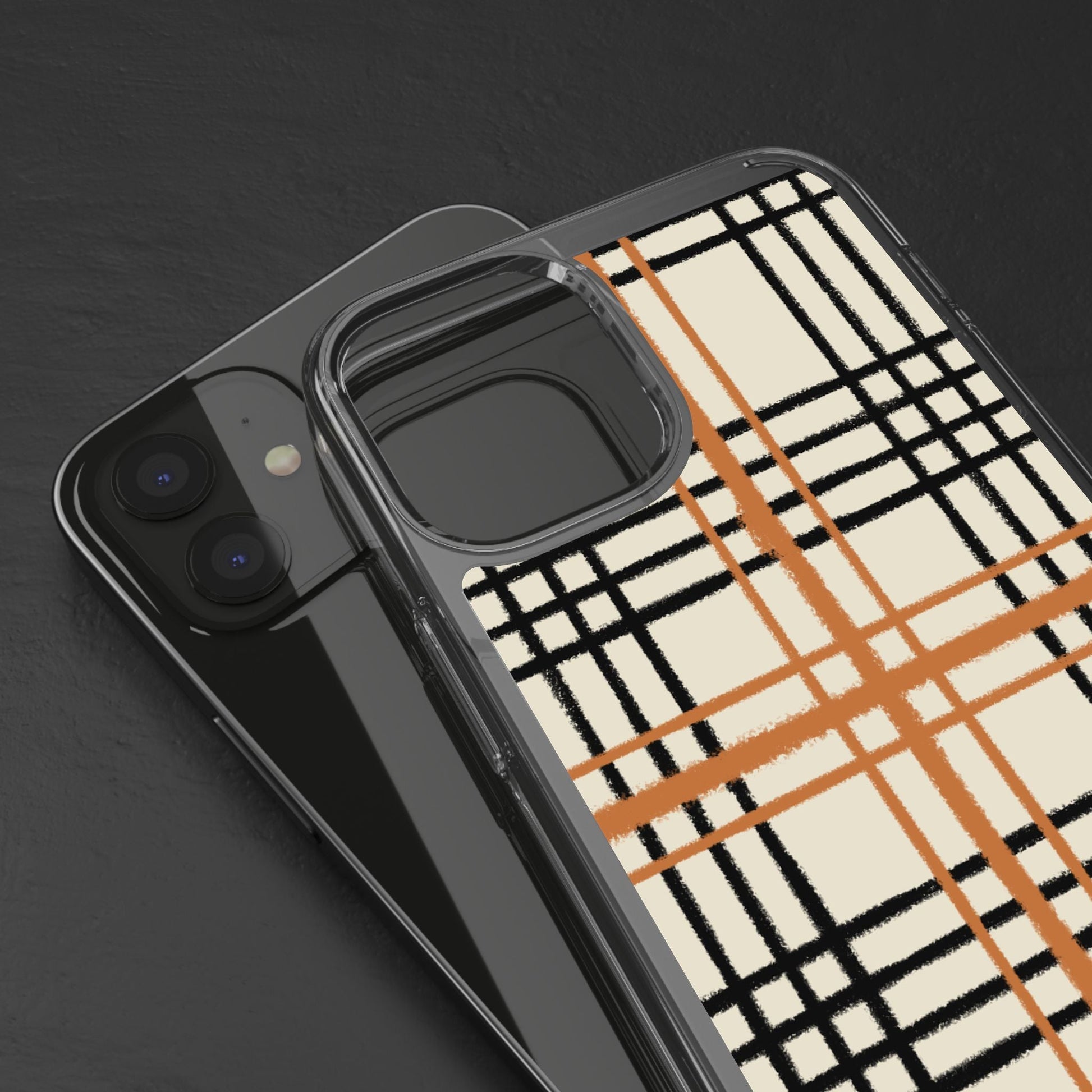 JAKKOUTTHEBXX Plaid iPhone 12 Pro Max Clear Case 2025