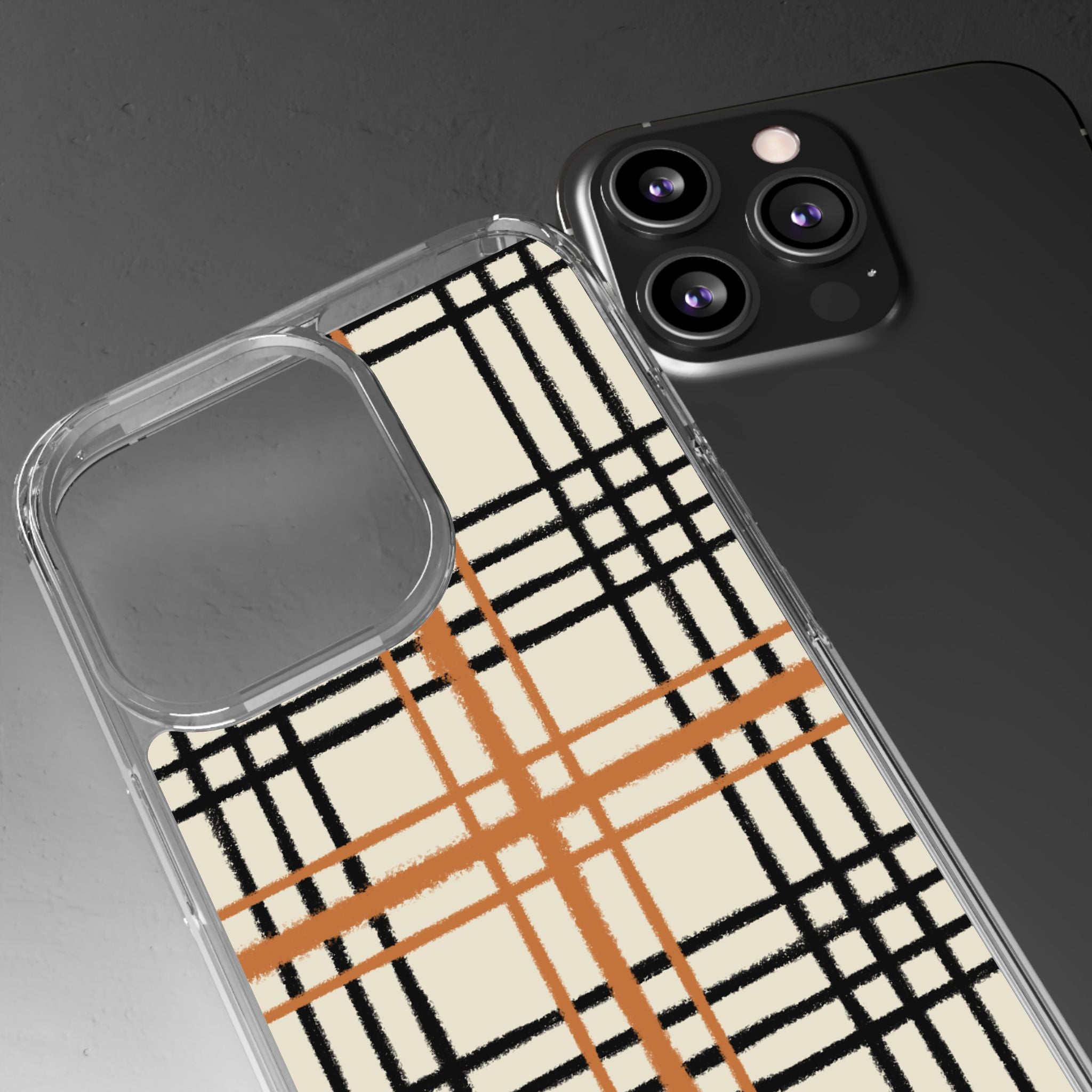 JAKKOUTTHEBXX Plaid iPhone 12 Pro Max Clear Case 2025