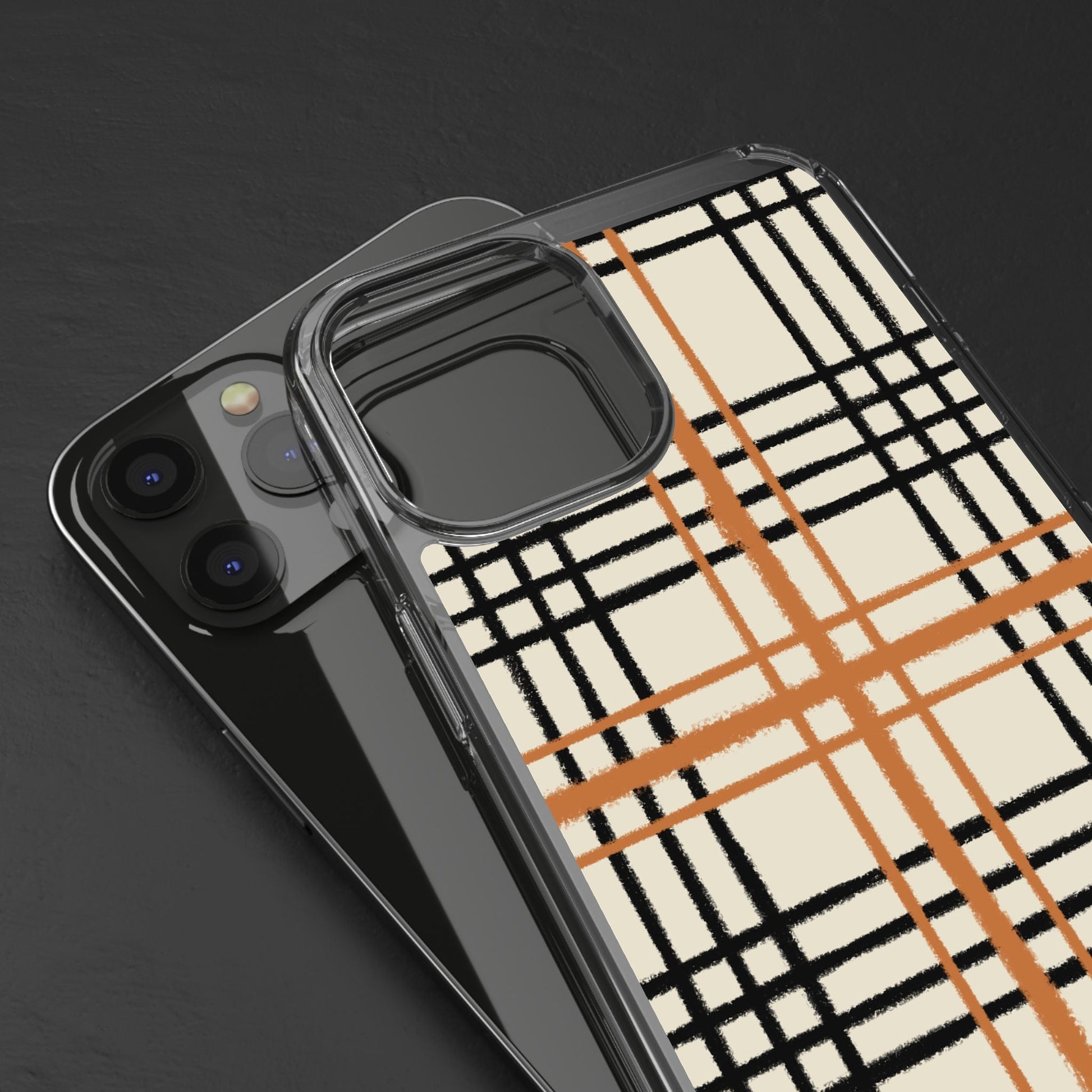 JAKKOUTTHEBXX Plaid iPhone 12 Pro Max Clear Case 2025
