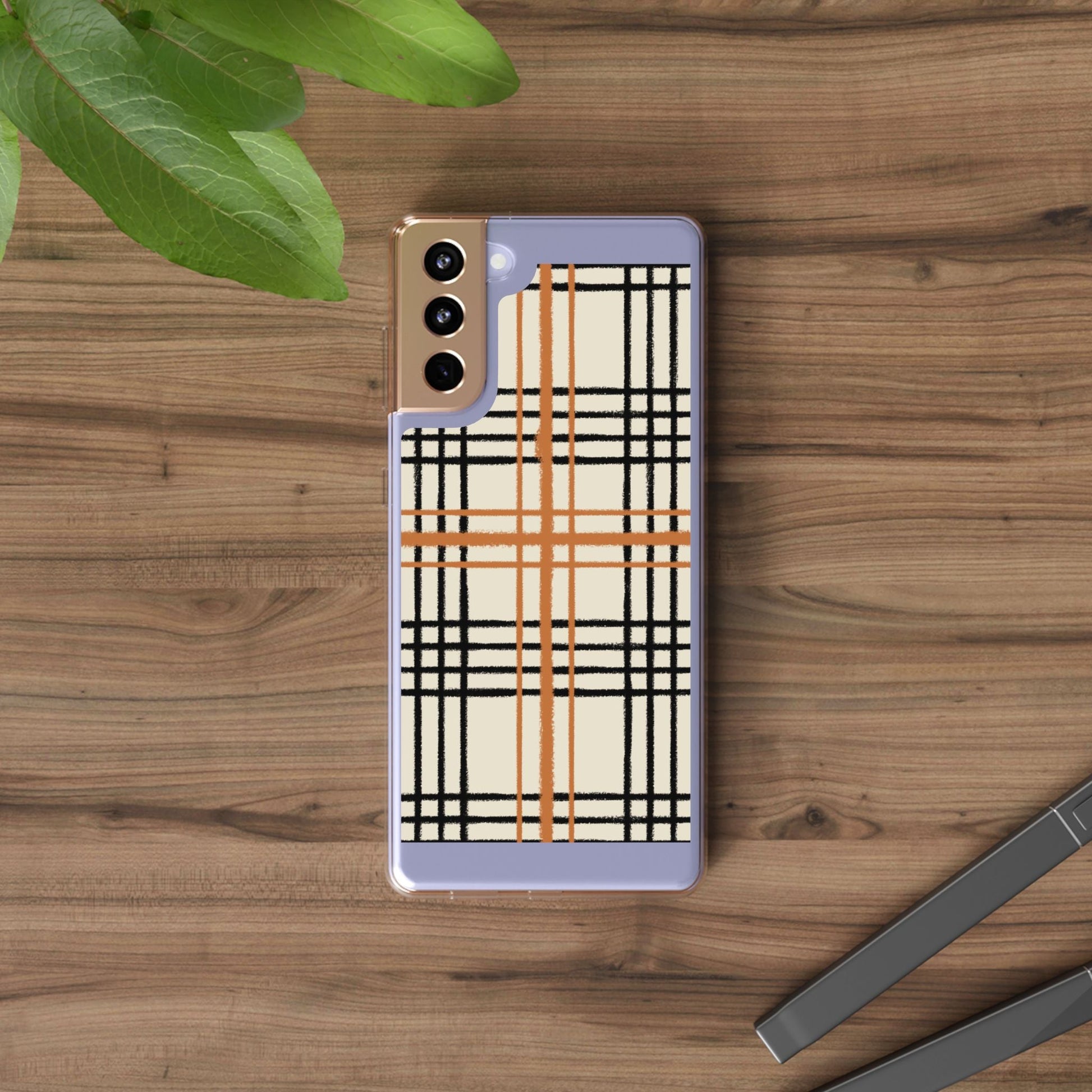 JAKKOUTTHEBXX Plaid iPhone 12 Pro Max Clear Case 2025
