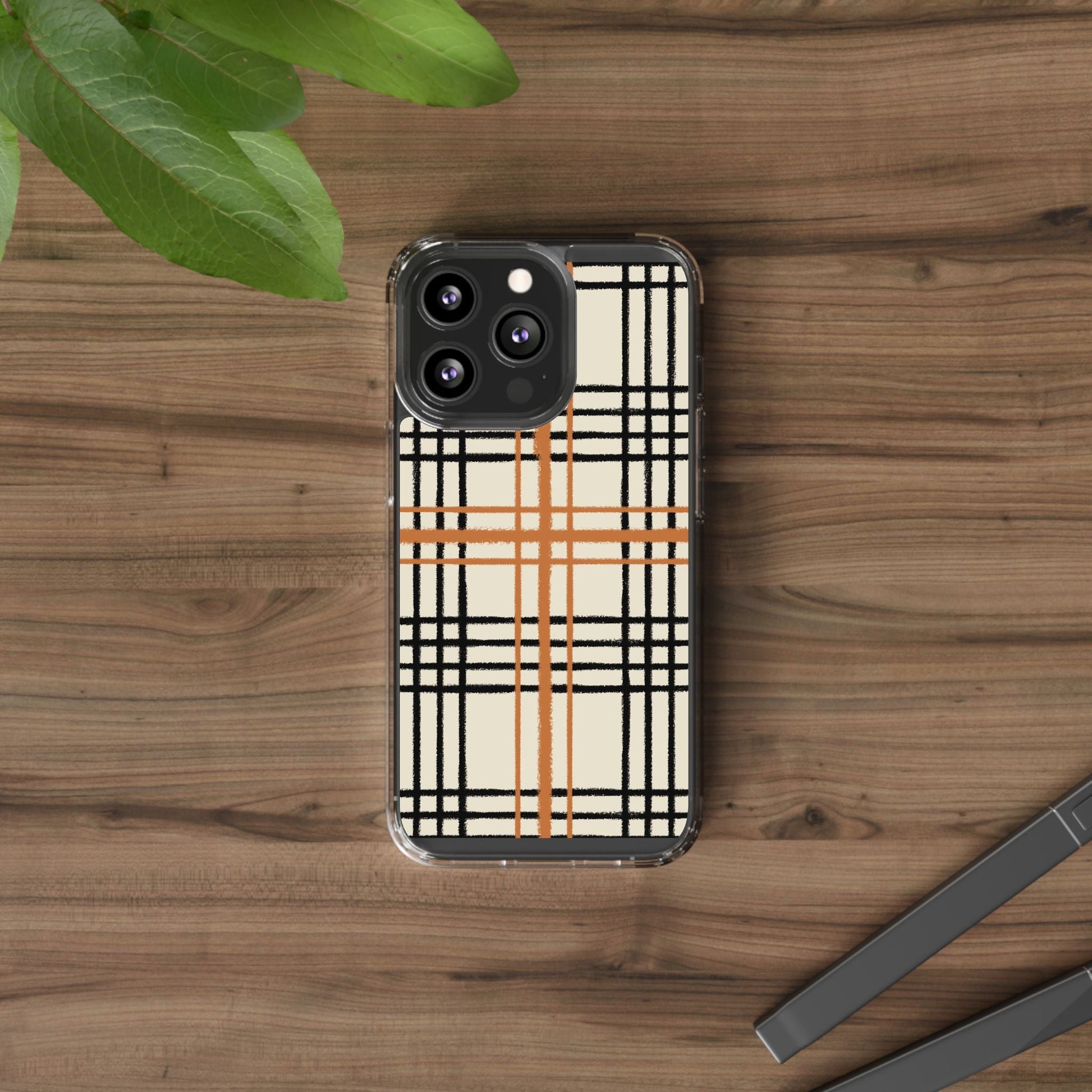 JAKKOUTTHEBXX Plaid iPhone 12 Pro Max Clear Case 2025