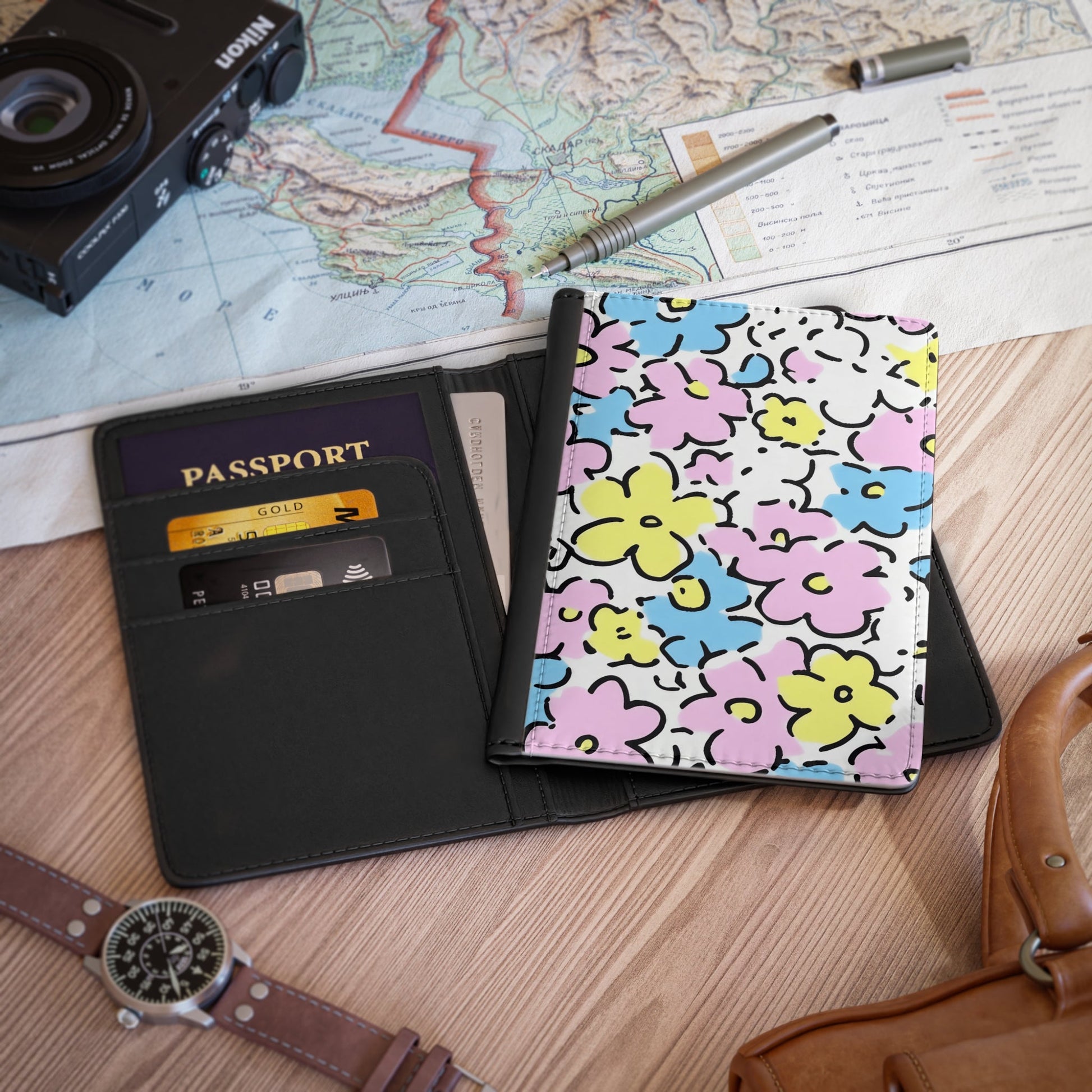Playful Floral Passport Cover, Artsulli - Art is Long, Life is Short, Accessories, , , , , , , 