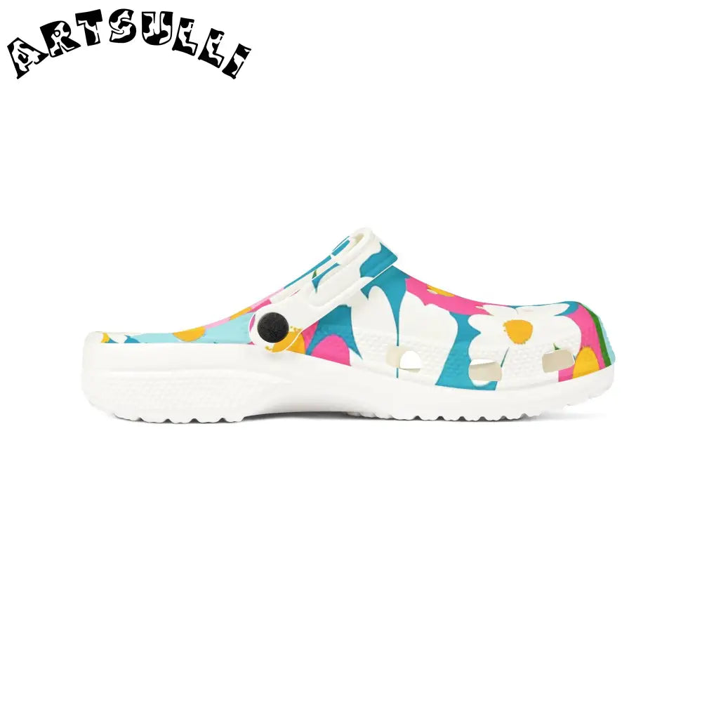 Plush Floral EVA Foam Clogs, Artsulli - Art is Long, Life is Short, Shoes, , , , , , , 