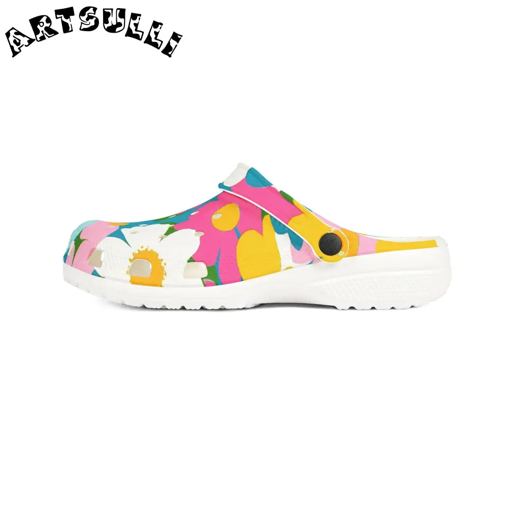 Plush Floral EVA Foam Clogs, Artsulli - Art is Long, Life is Short, Shoes, , , , , , , 