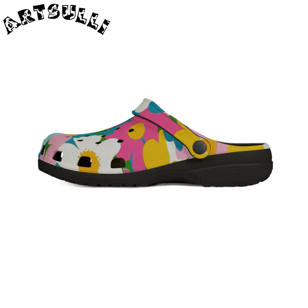 Plush Floral EVA Foam Clogs, Artsulli - Art is Long, Life is Short, Shoes, , , , , , , 
