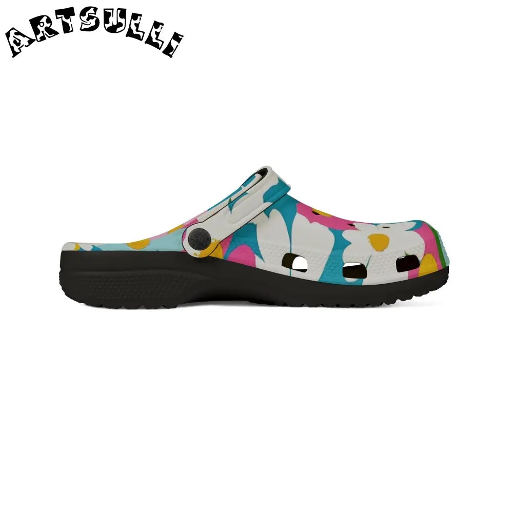 Plush Floral EVA Foam Clogs, Artsulli - Art is Long, Life is Short, Shoes, , , , , , , 